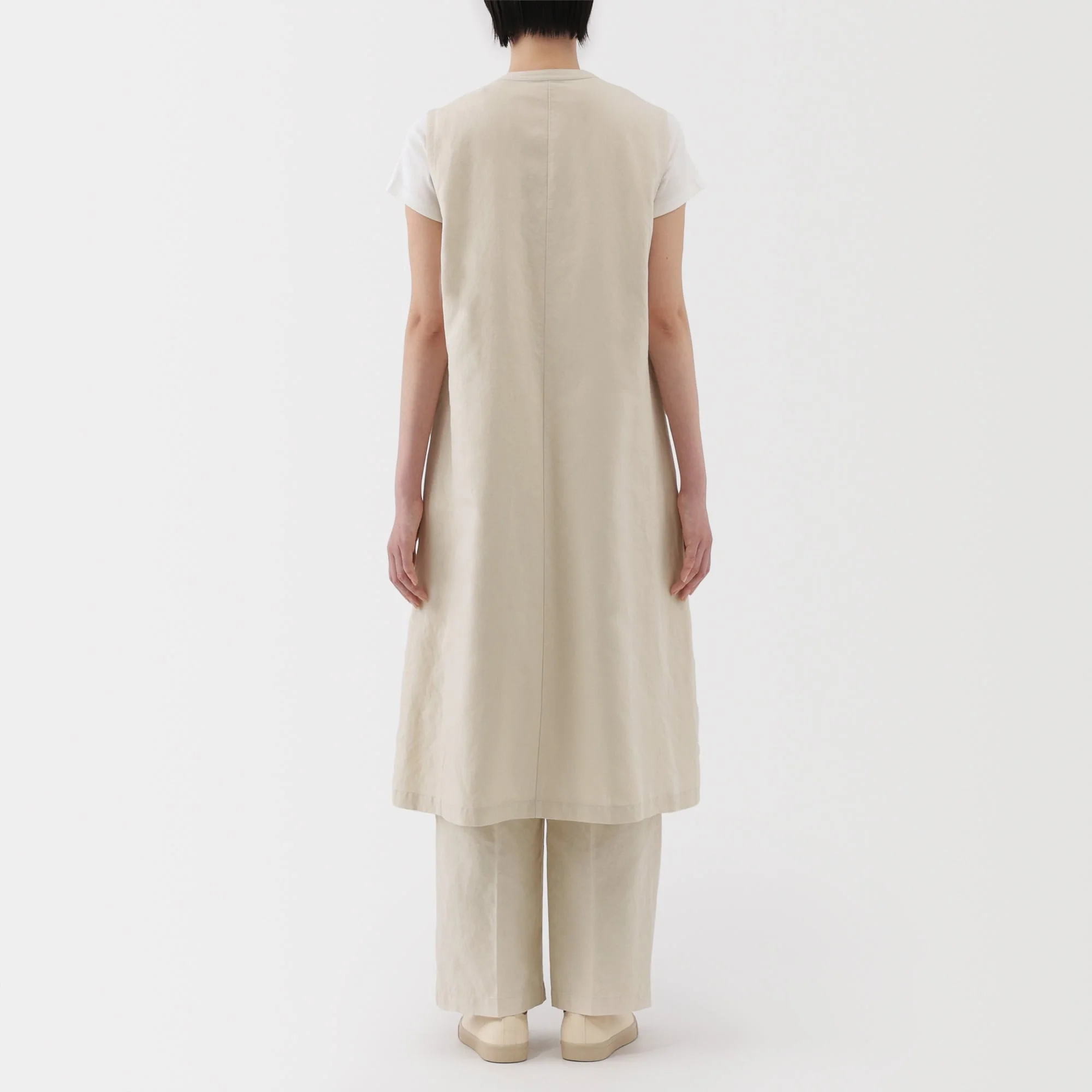 Women's Hemp Blend Twill Long Gilet - Image 14