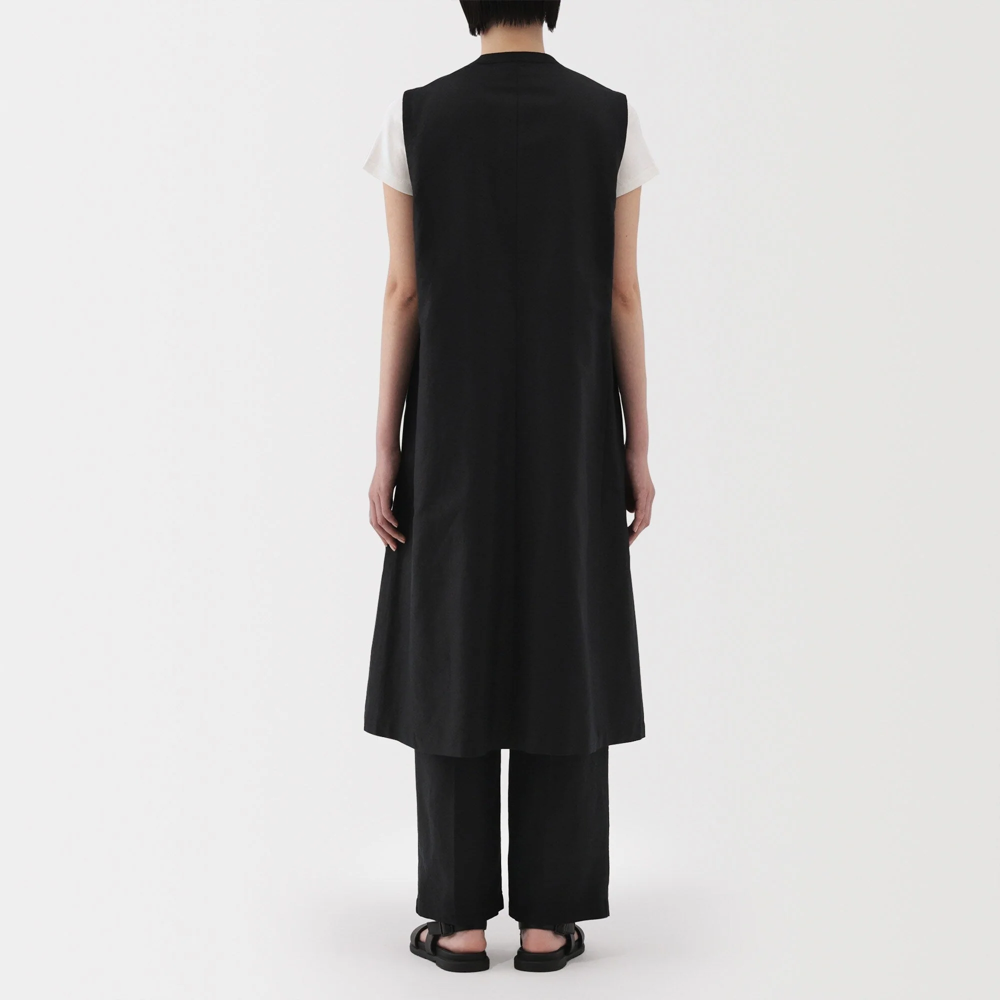 Women's Hemp Blend Twill Long Gilet - Image 6