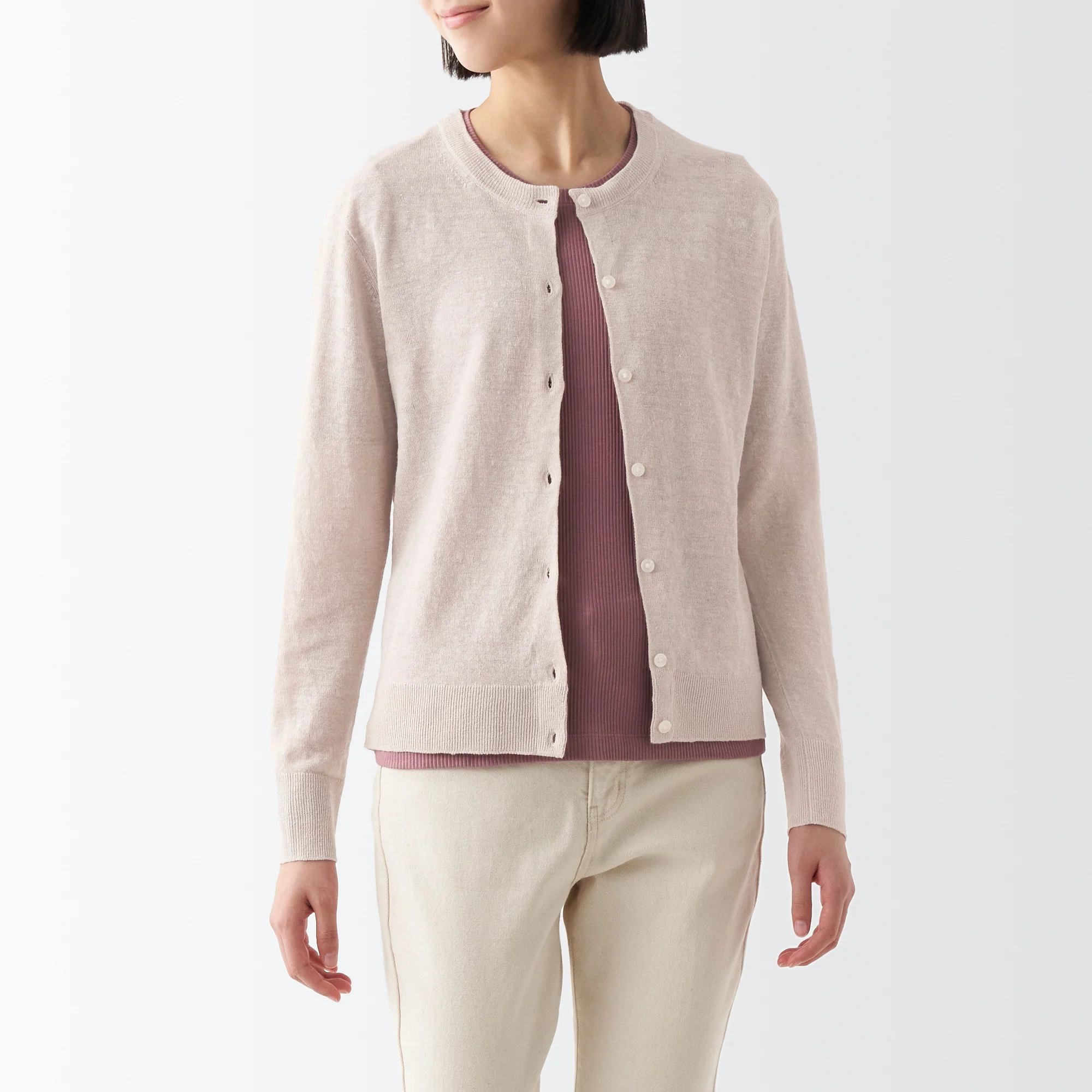 Women's Hemp Crew Neck Cardigan - Image 22