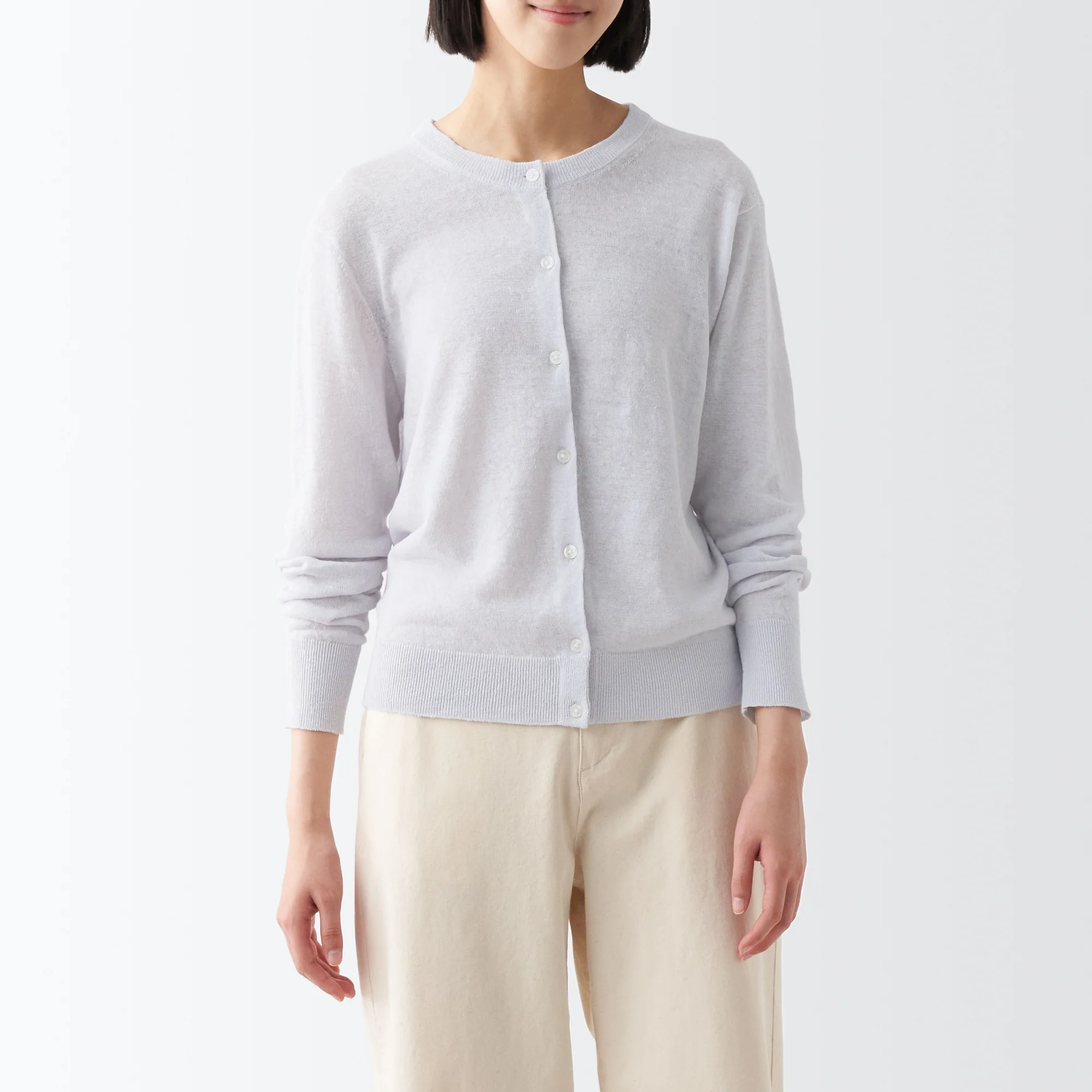 Women's Hemp Crew Neck Cardigan - Image 8