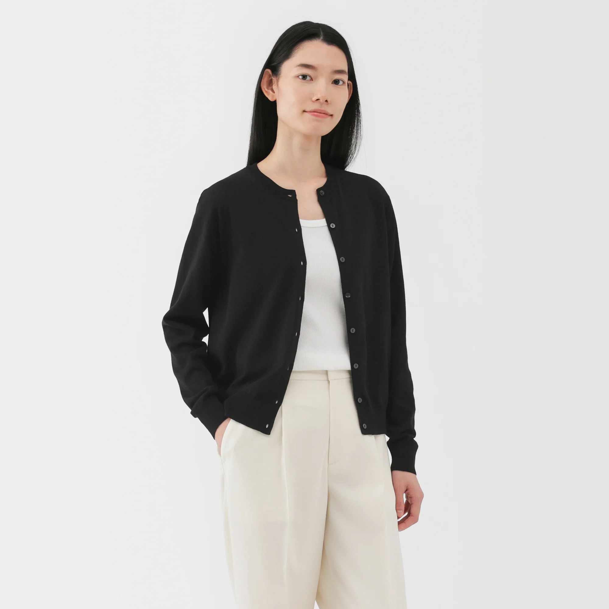 Women's High Twist Crewneck Cardigan - Image 27