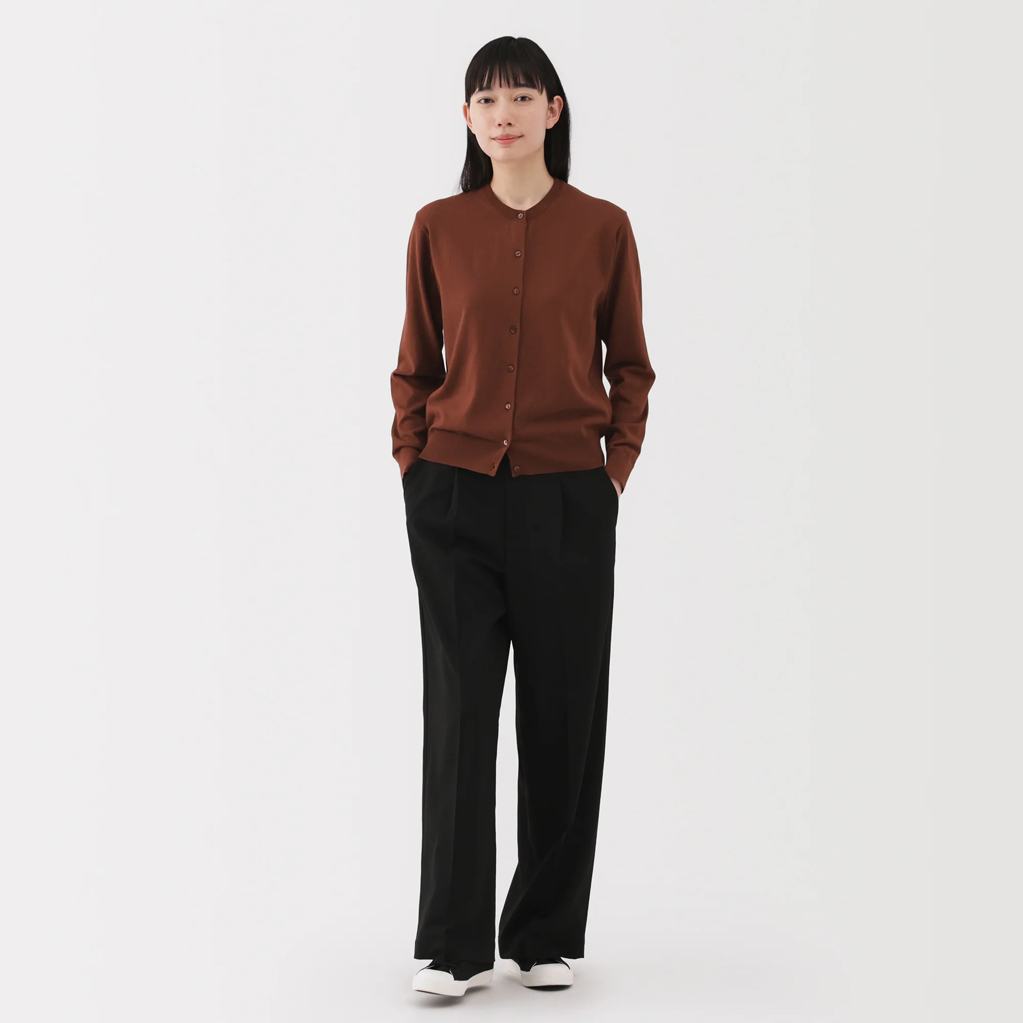 Women's High Twist Crewneck Cardigan - Image 44