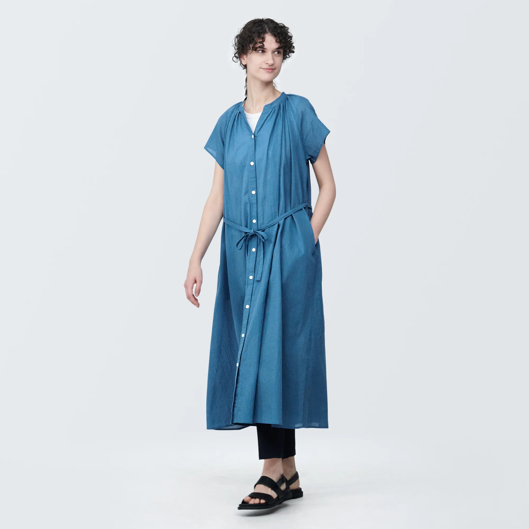 Women's High-Twist Veil French Sleeve Dress - Image 19