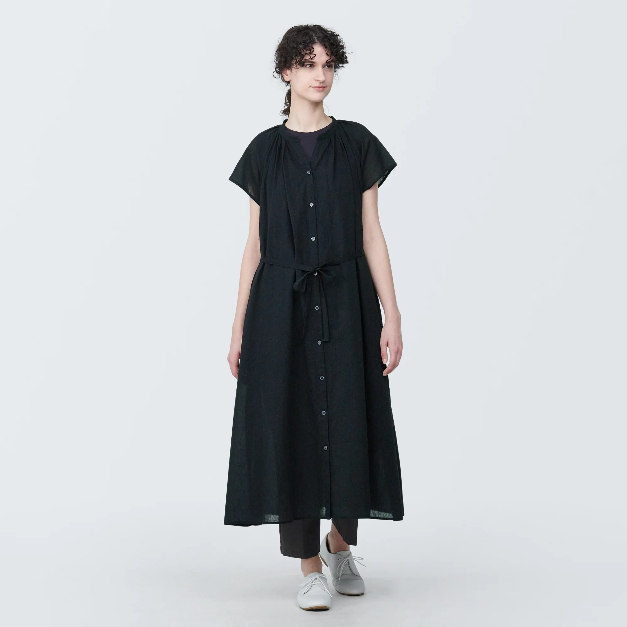 Women's High-Twist Veil French Sleeve Dress - Image 3