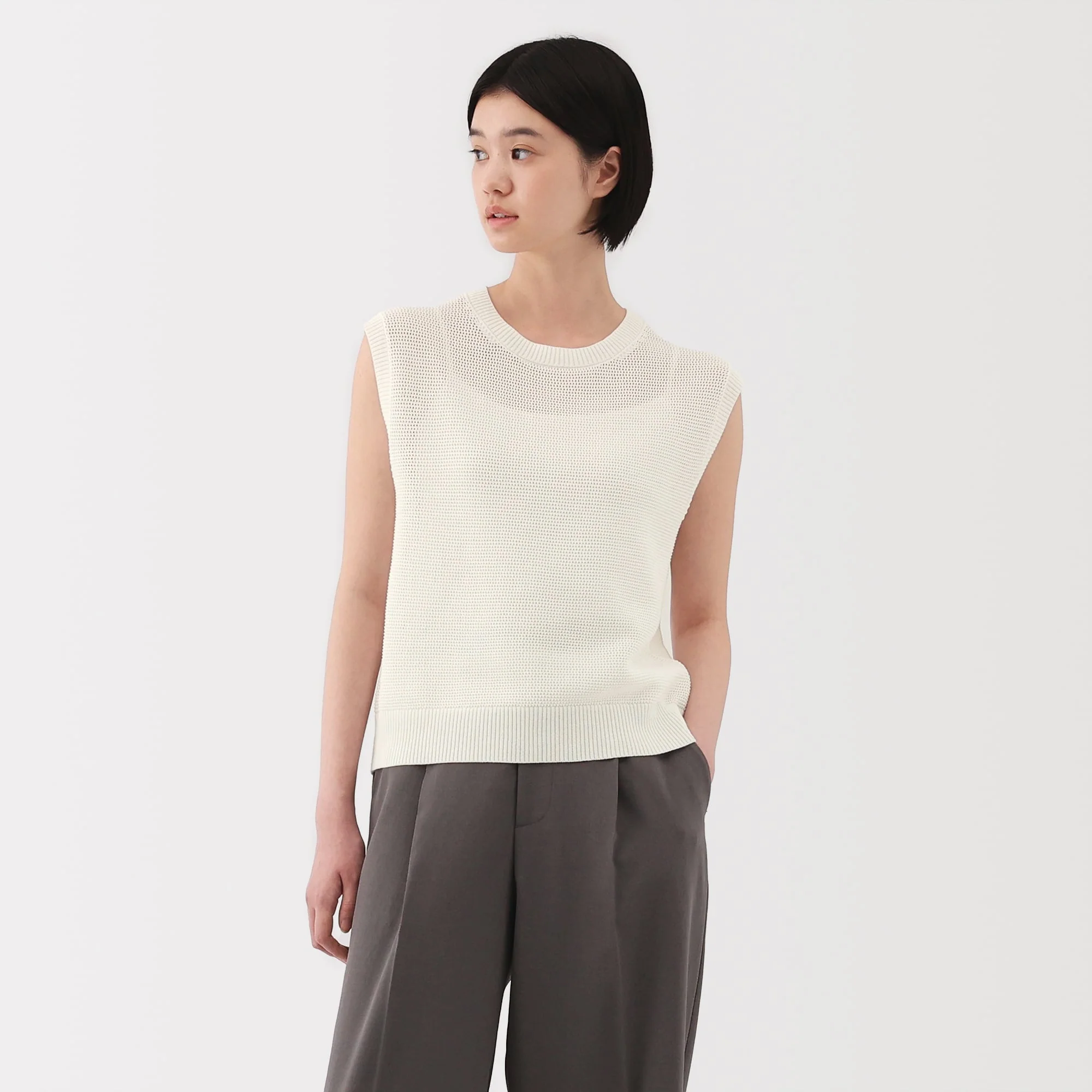 Women's High Twisted Yarn Mesh French Sleeve Sweater - Image 17