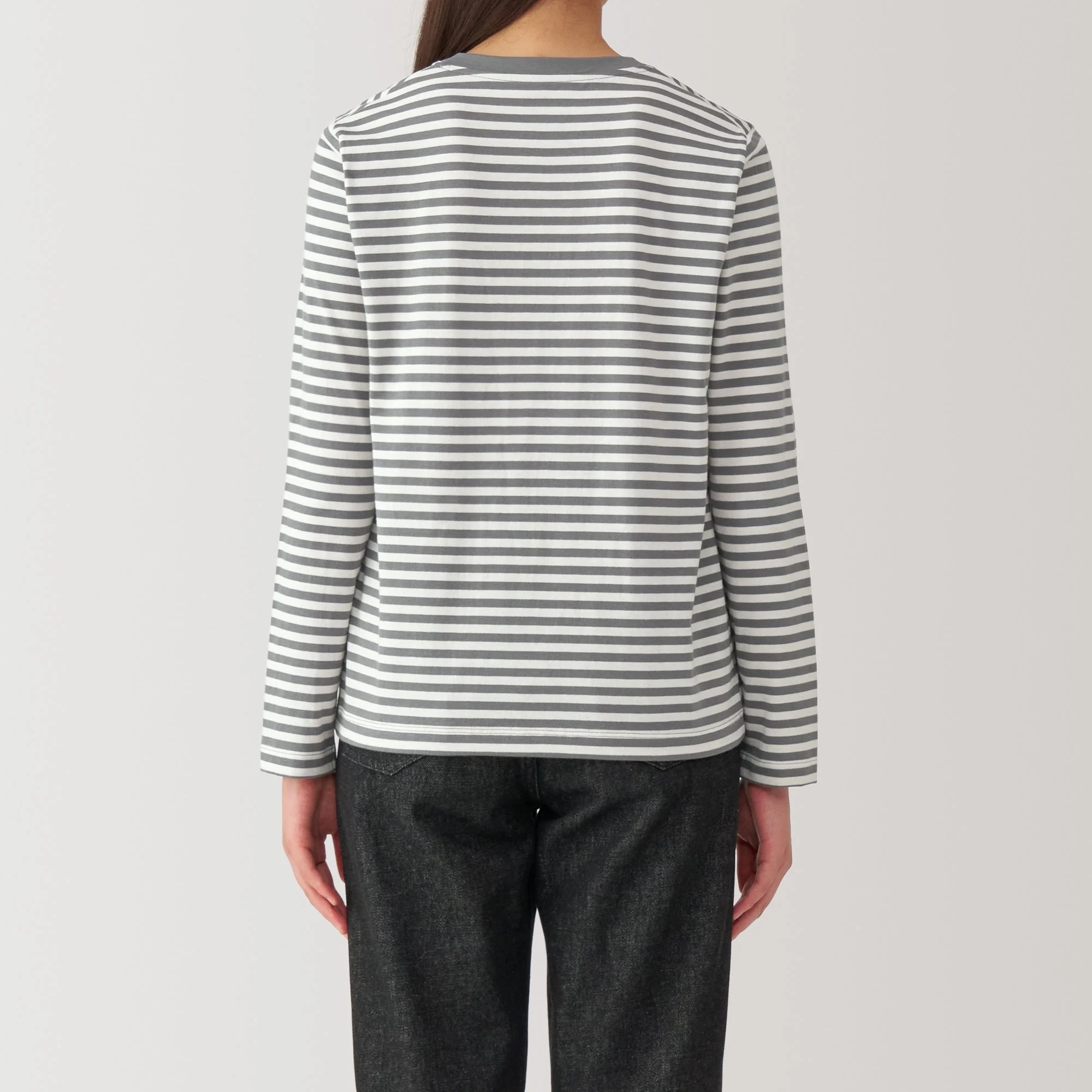 Women's Jersey Crew Neck Long Sleeve Striped T-Shirt - Image 14