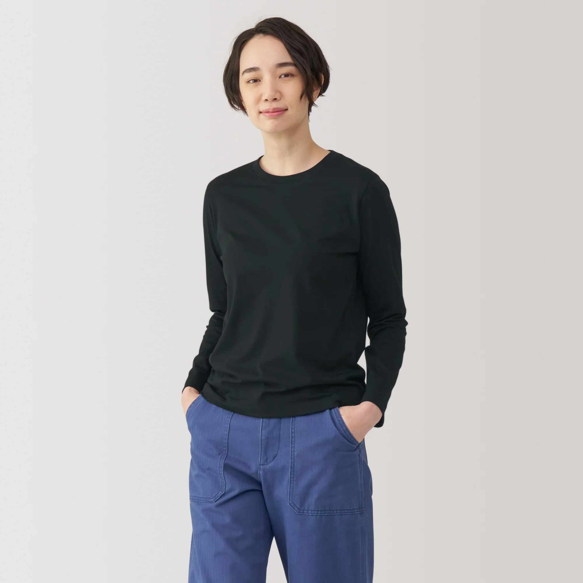 Women's Jersey Crew Neck Long Sleeve Striped T-Shirt - Image 3