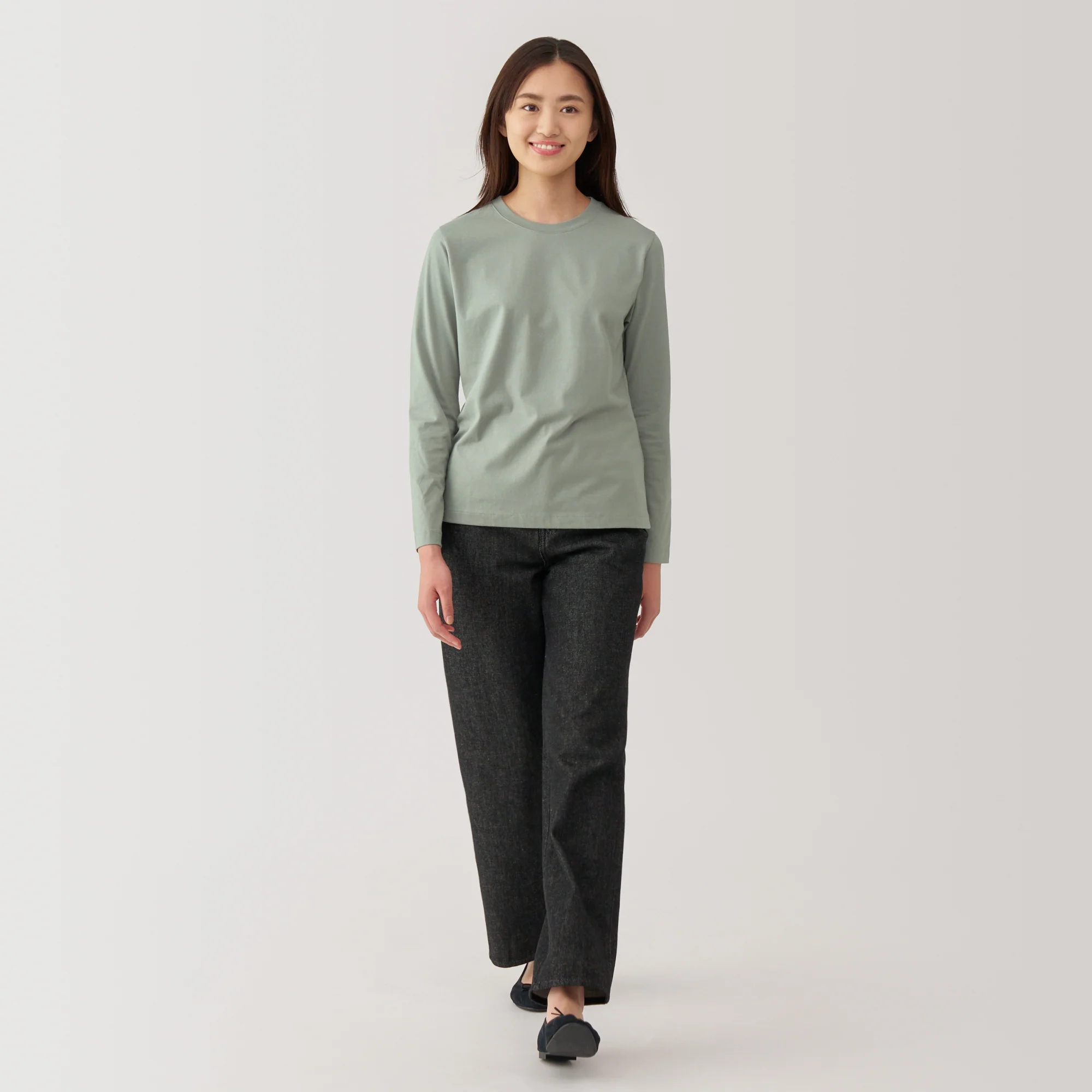 Women's Jersey Crew Neck Long Sleeve Striped T-Shirt - Image 52