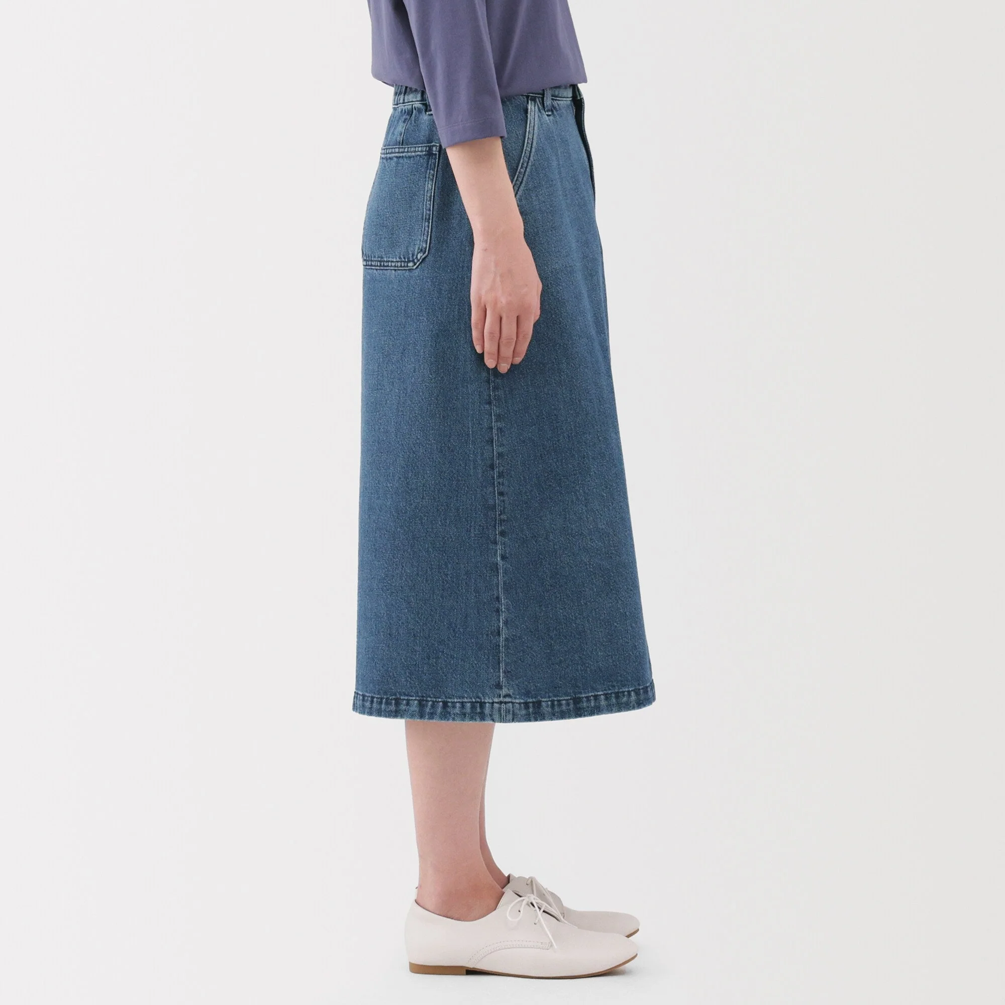 Kapok Blend Denim A-Line Skirt - Image 15