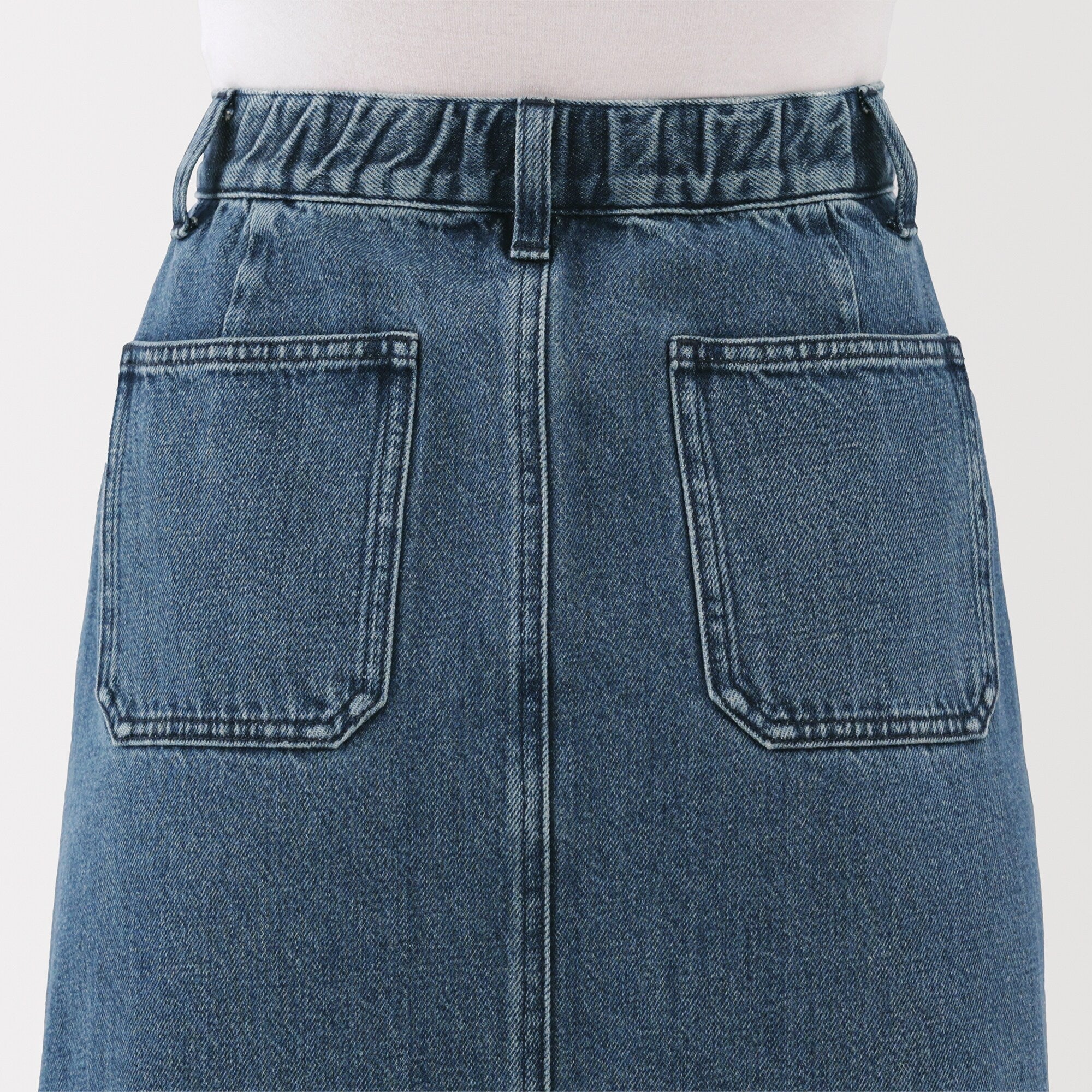 Kapok Blend Denim A-Line Skirt - Image 18