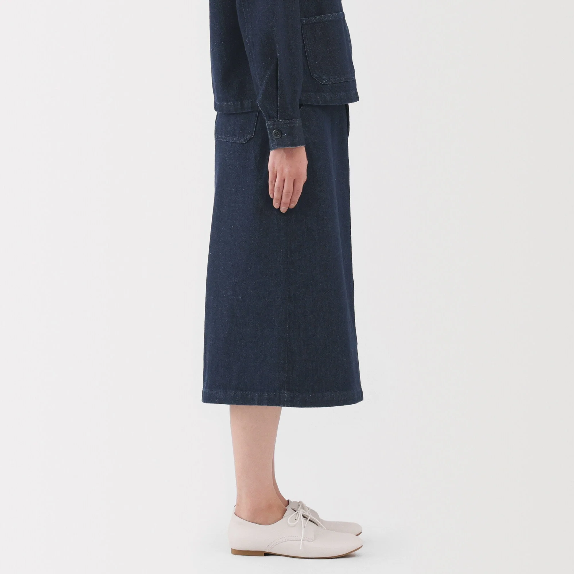 Kapok Blend Denim A-Line Skirt - Image 5