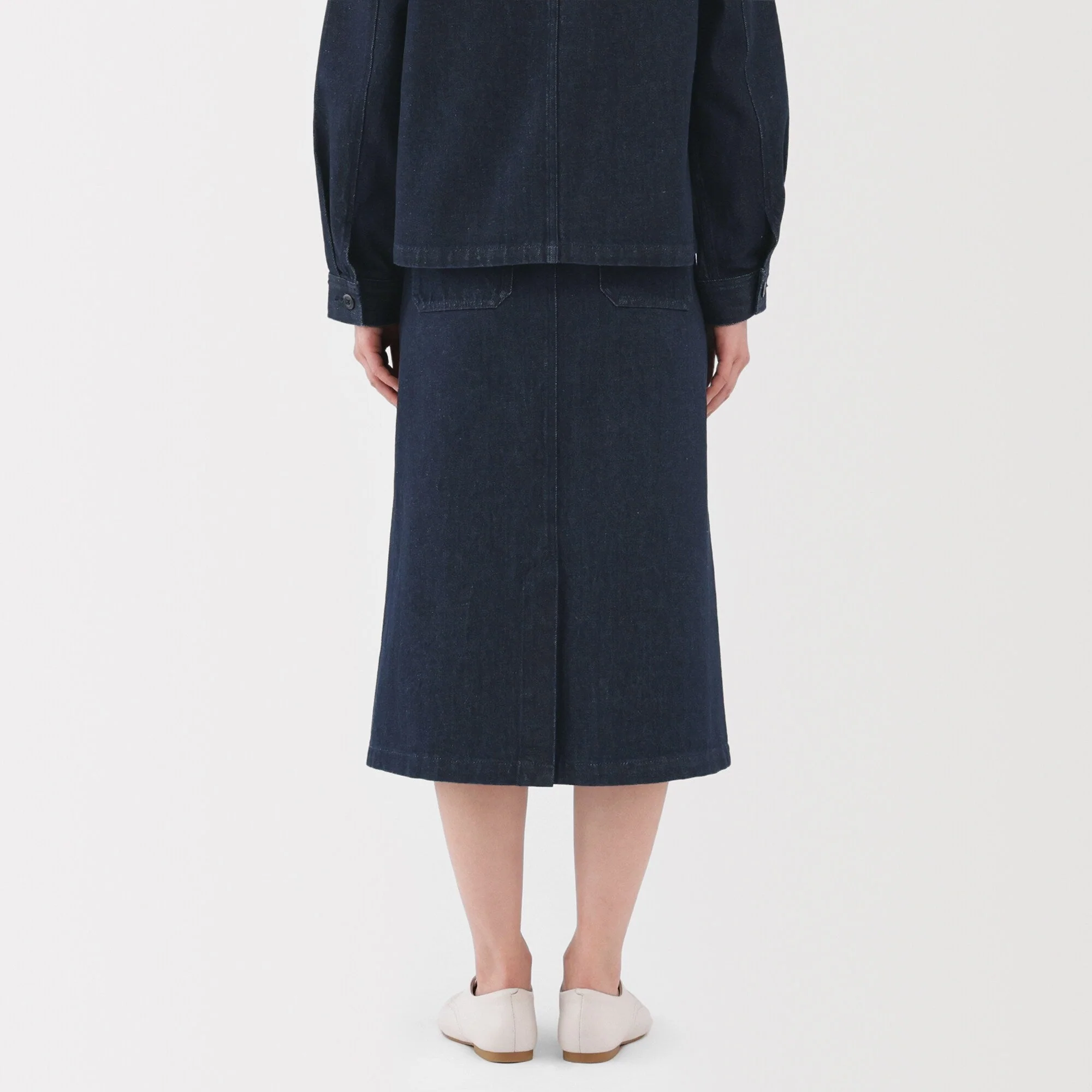 Kapok Blend Denim A-Line Skirt - Image 6