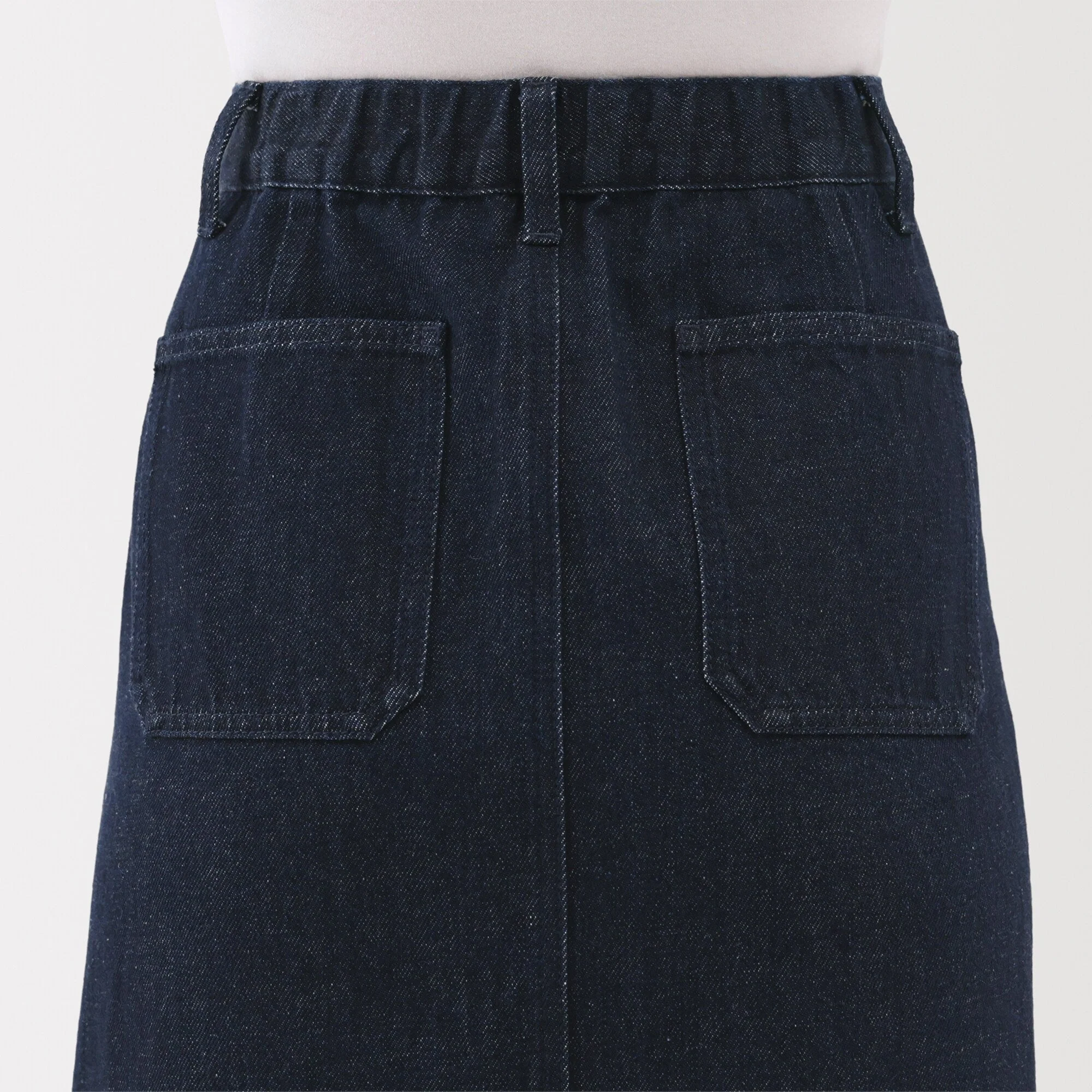 Kapok Blend Denim A-Line Skirt - Image 8
