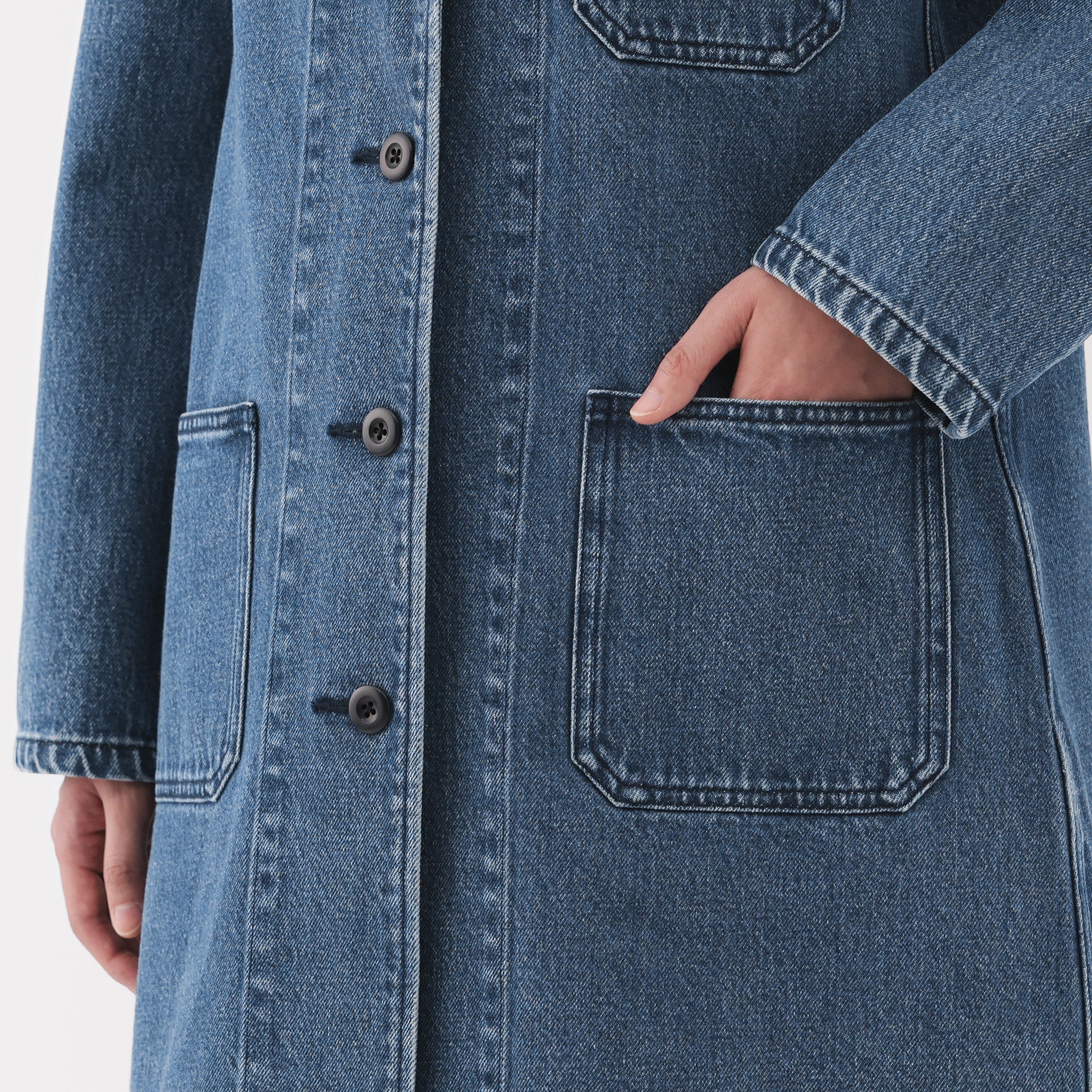 Kapok Blend Denim Coat - Image 8