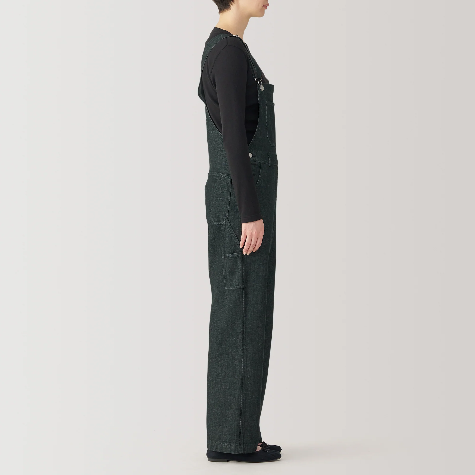 Women Kapok Blend Denim Overalls - Image 5