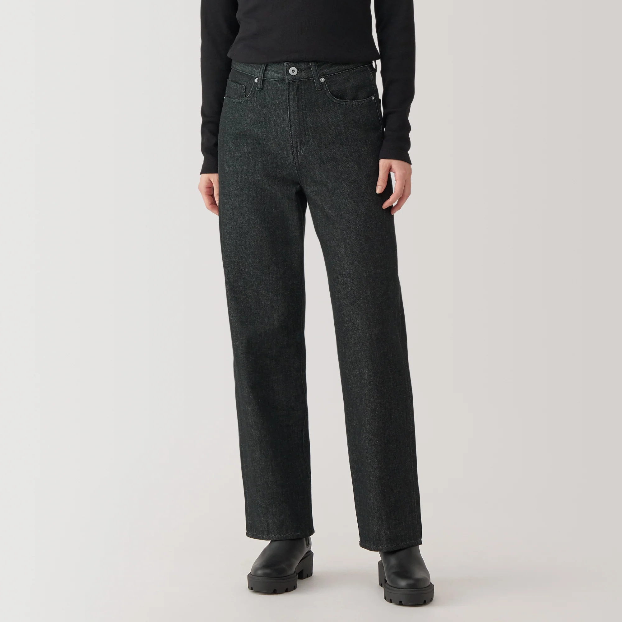 Women's Kapok Blend Denim Straight Pants - Image 3