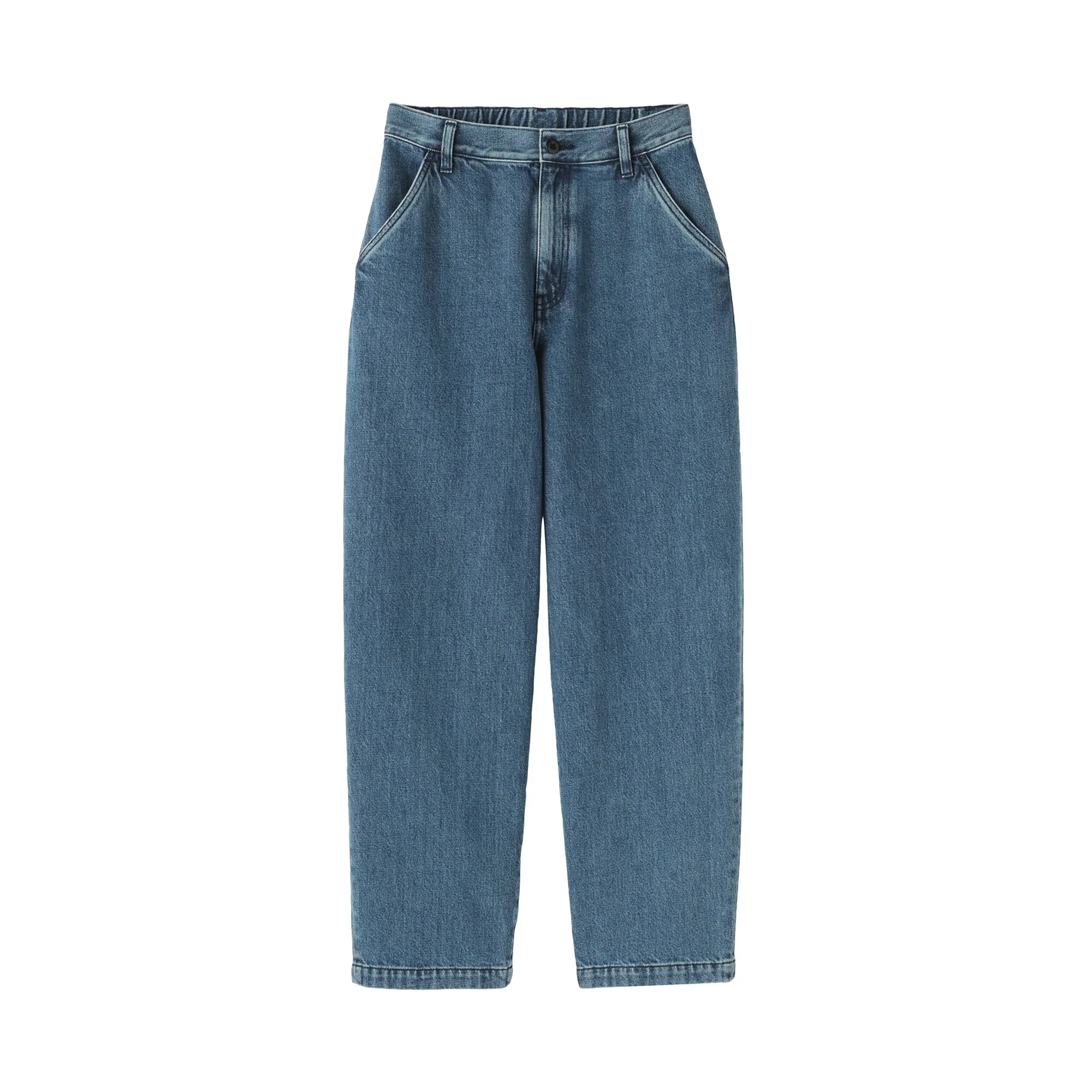 Kapok Blend Denim Wide Tapered Pants - Image 11