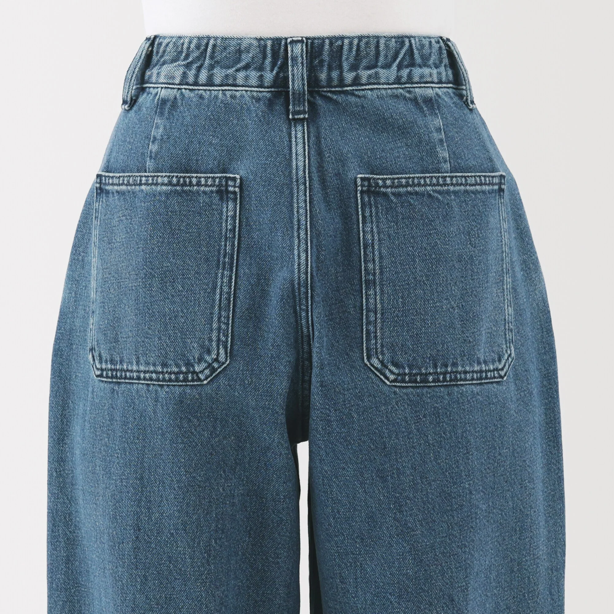 Kapok Blend Denim Wide Tapered Pants - Image 17