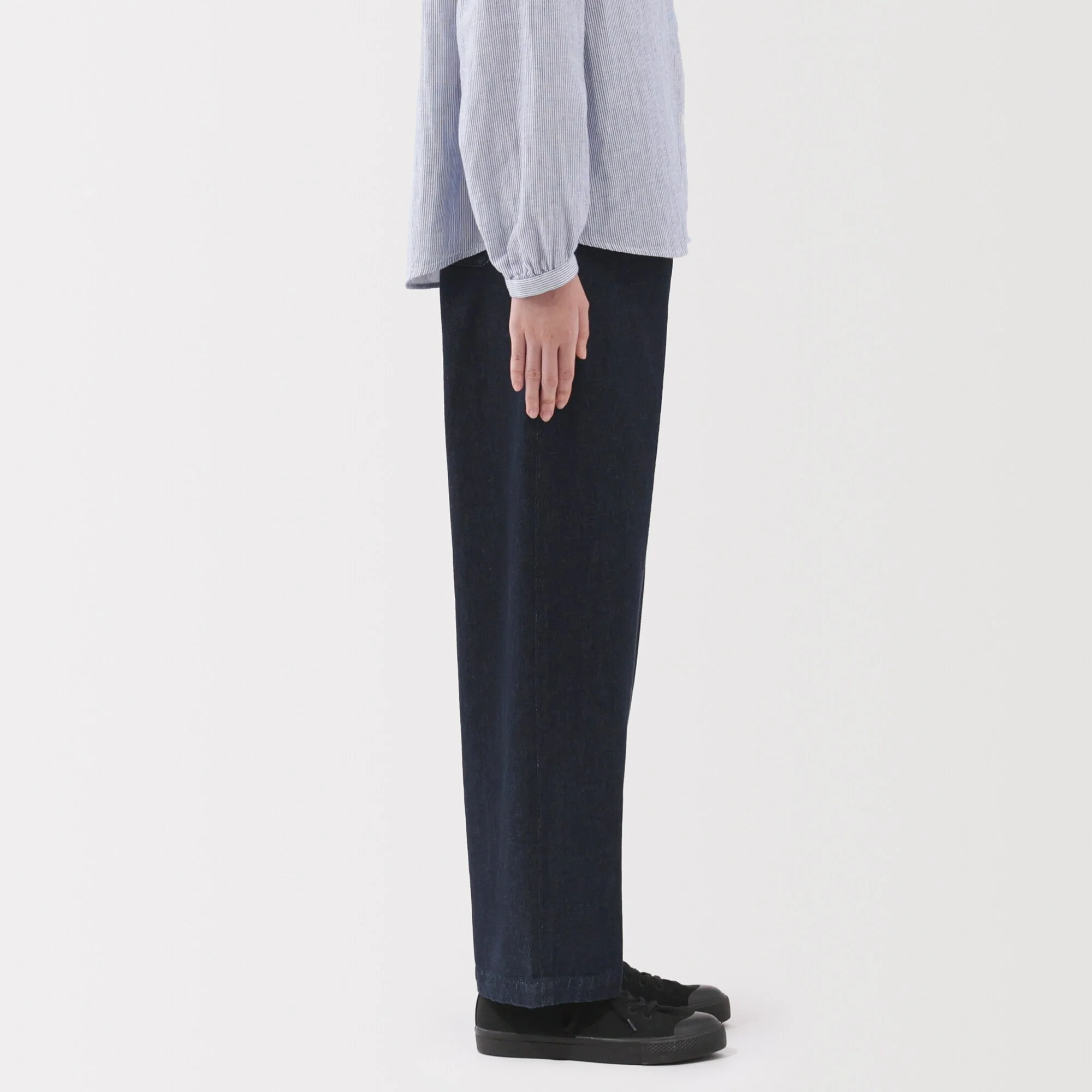 Kapok Blend Denim Wide Tapered Pants - Image 5