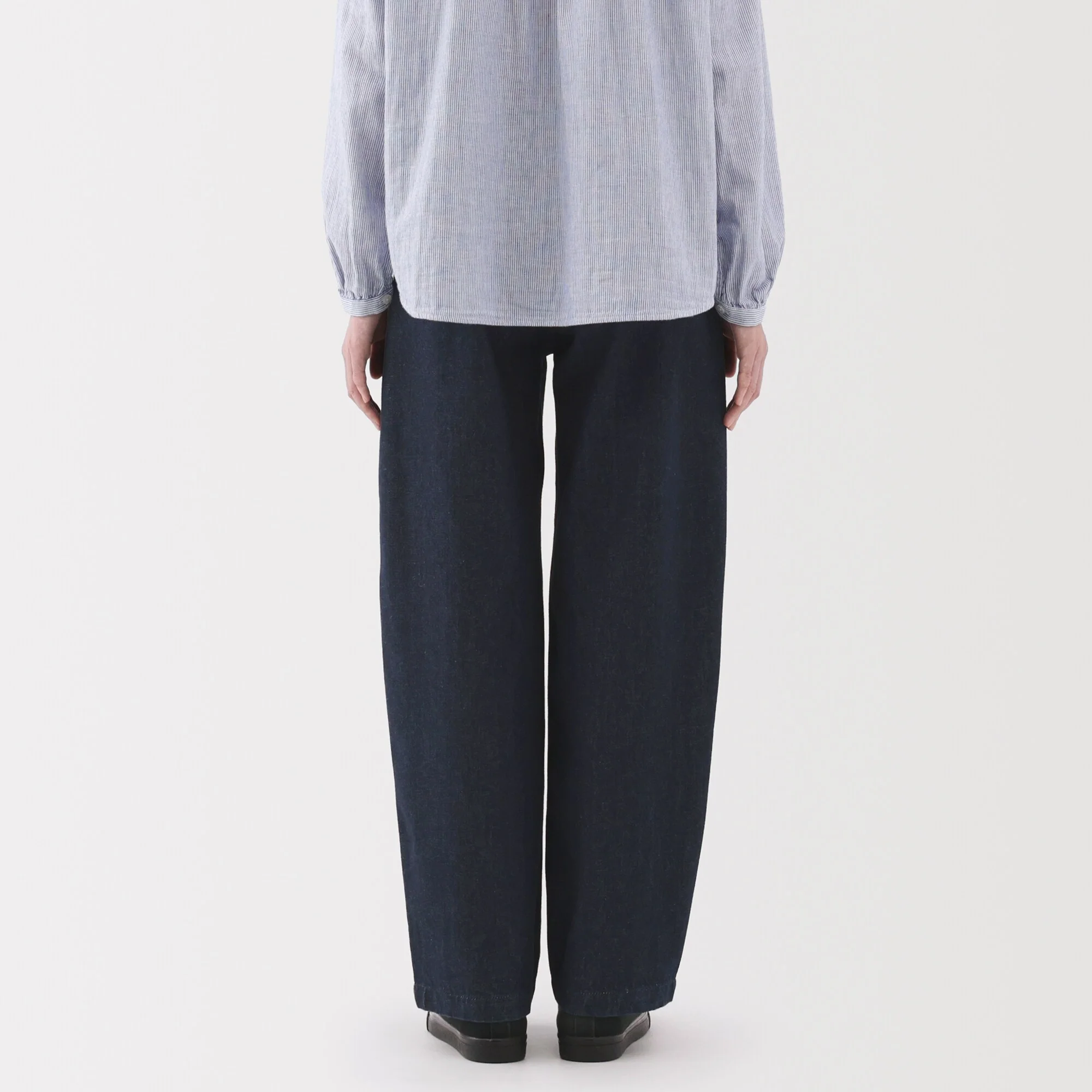 Kapok Blend Denim Wide Tapered Pants - Image 6