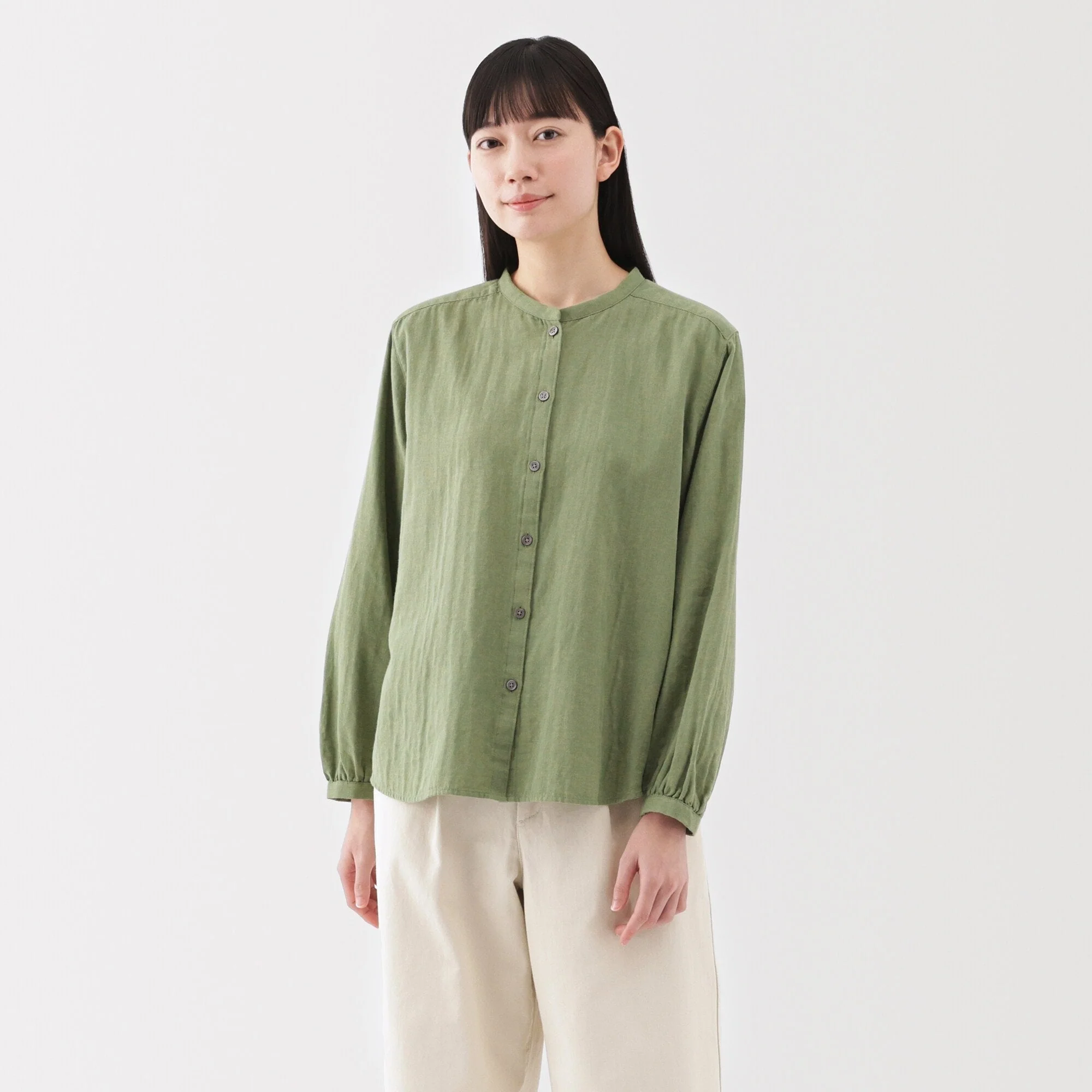 Women's Kapok Blend Double Gauze Blouse - Image 12