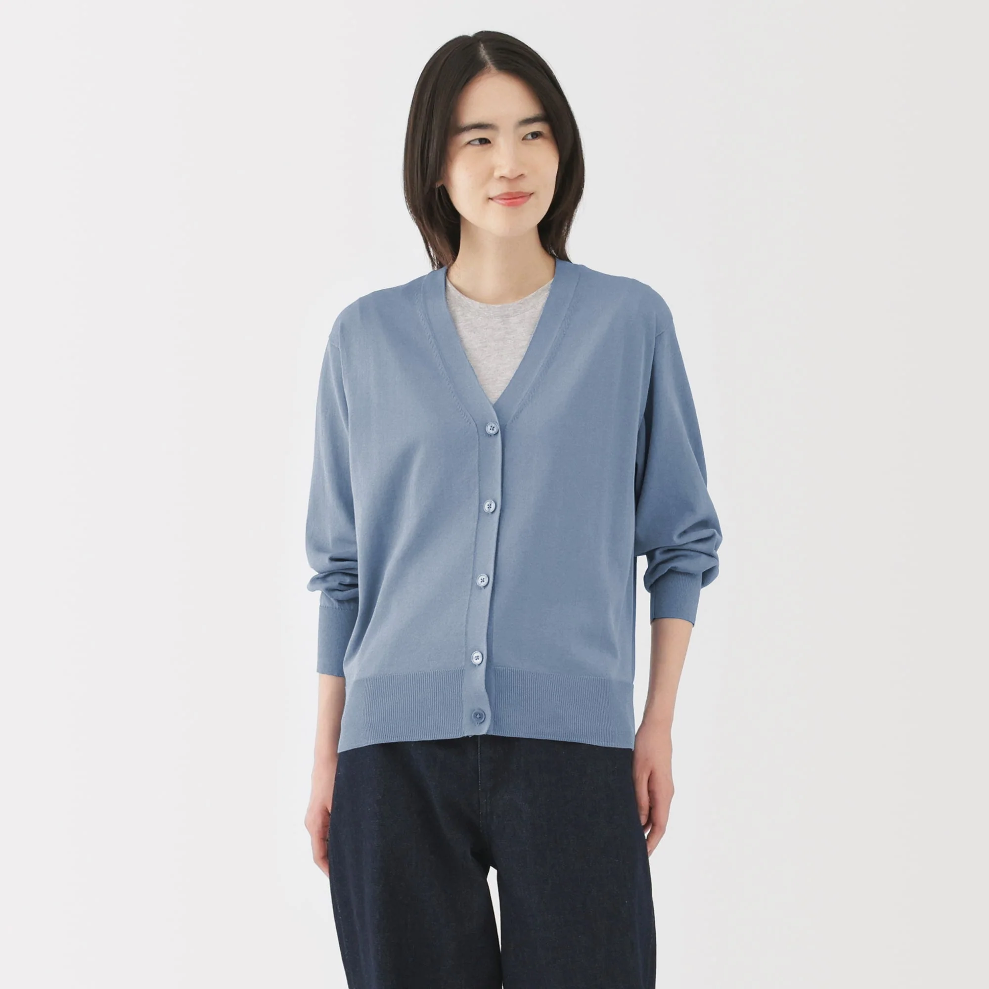 Women's Light Knit V-Neck Cardigan - Image 11