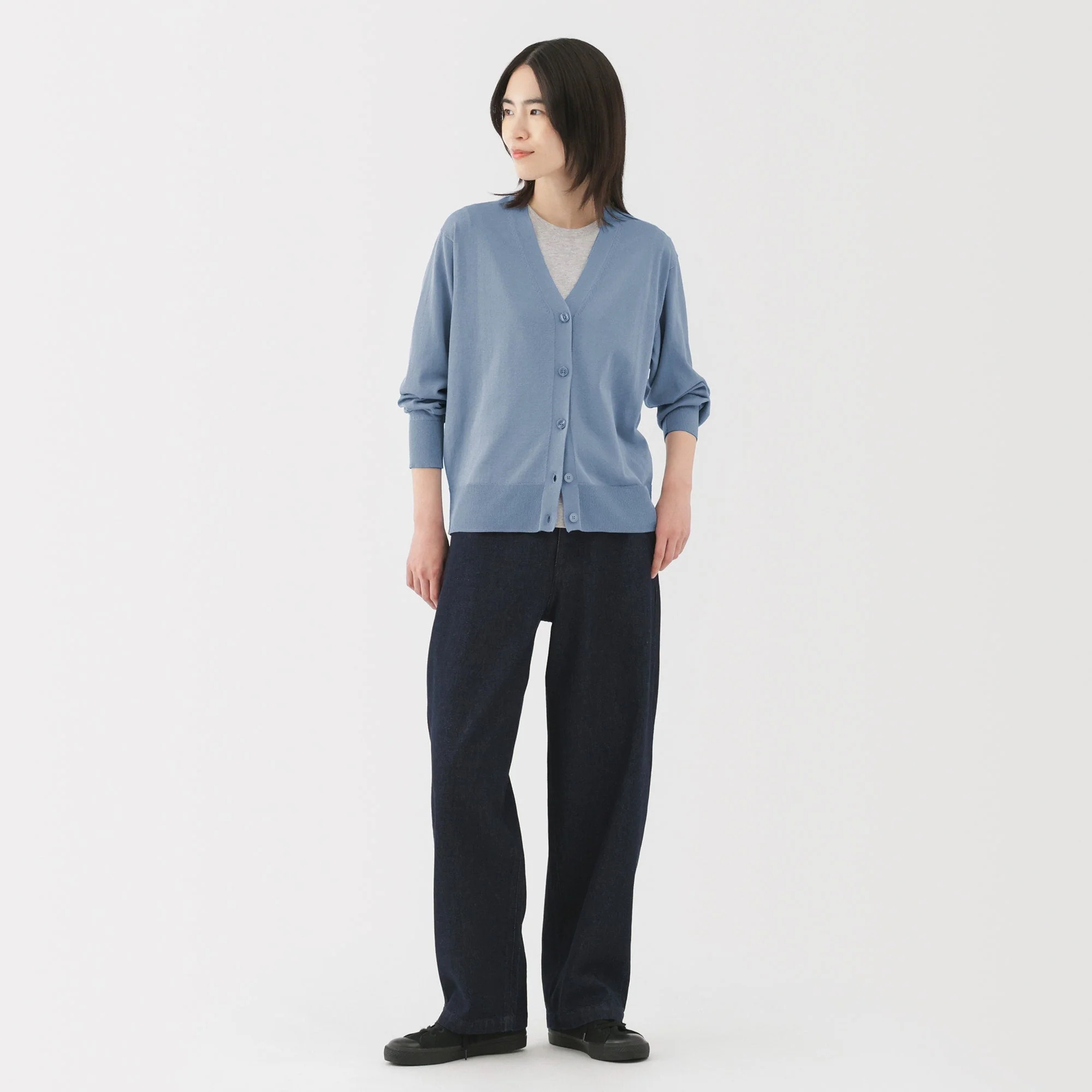 Women's Light Knit V-Neck Cardigan - Image 12