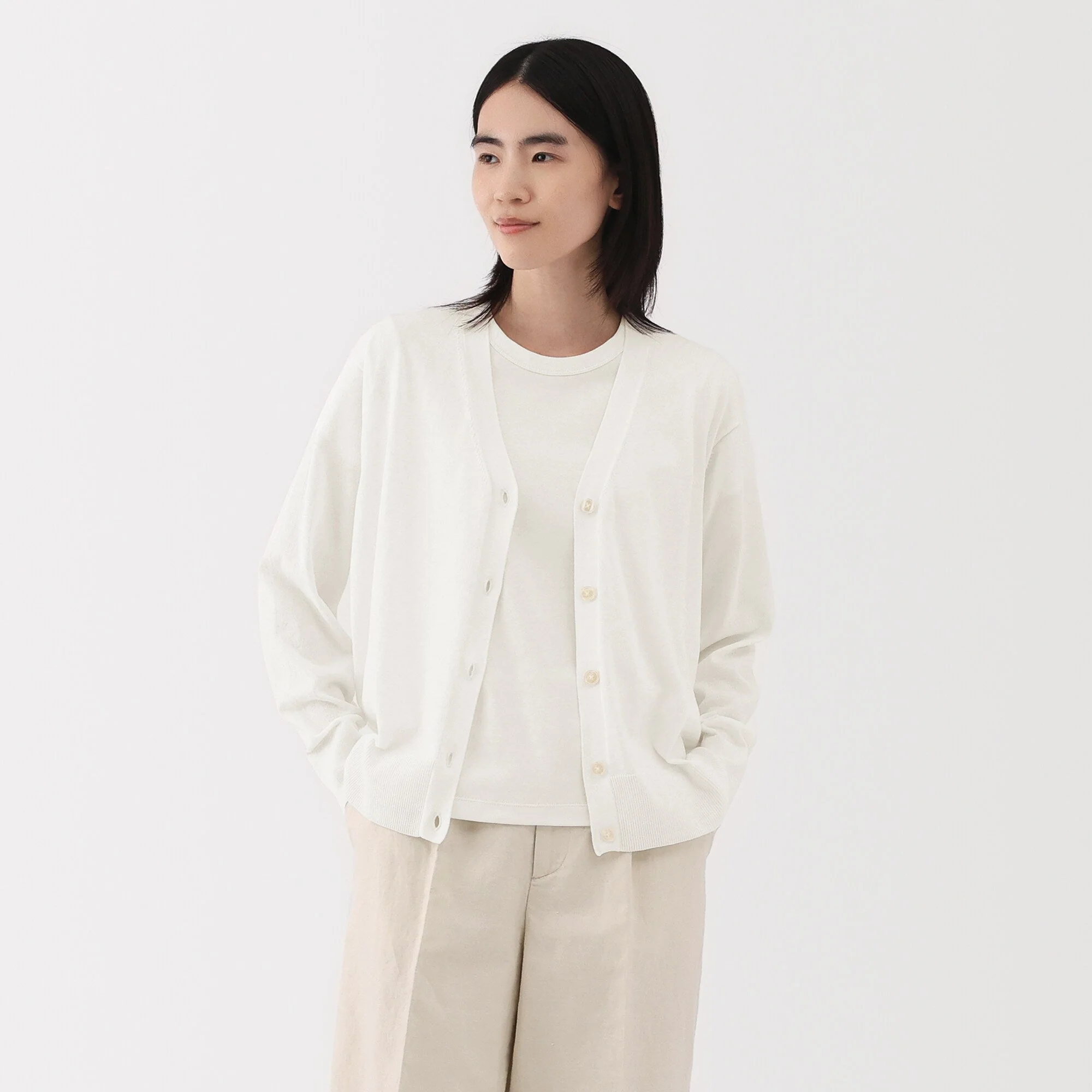 Women's Light Knit V-Neck Cardigan - Image 19