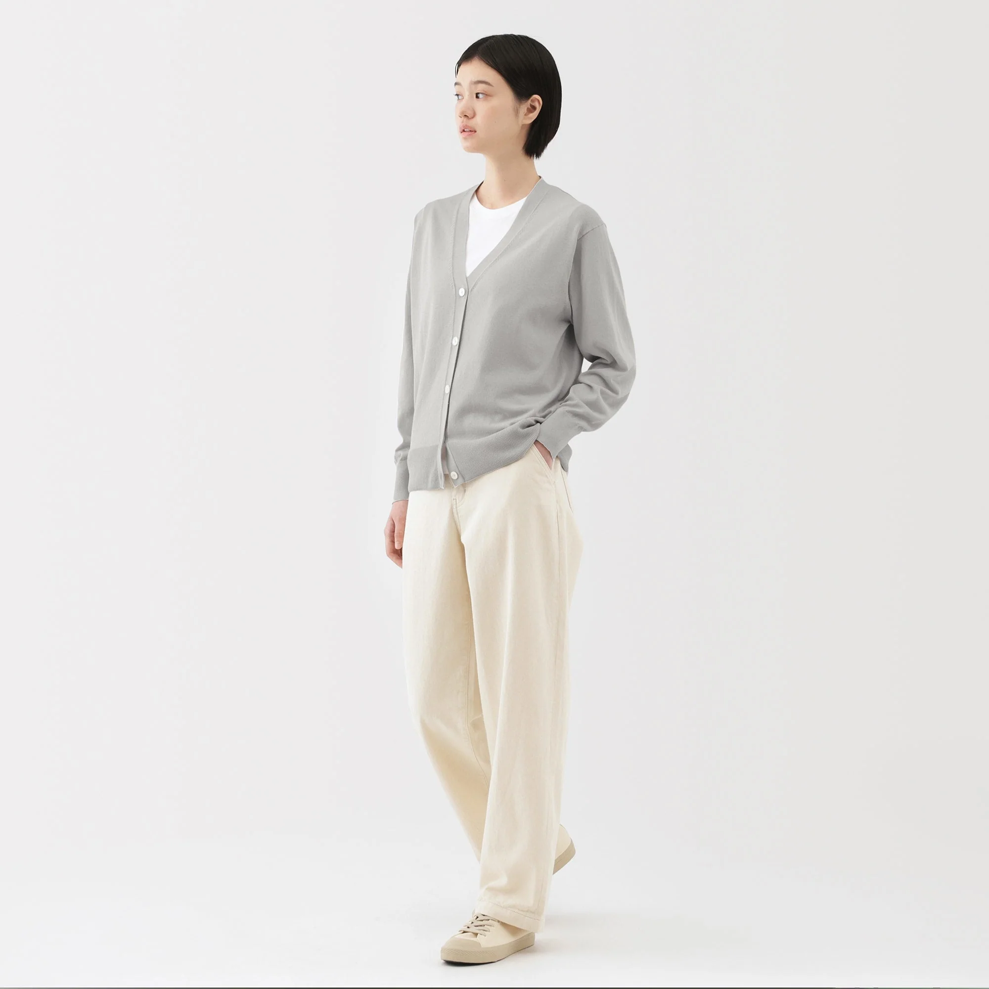 Women's Light Knit V-Neck Cardigan - Image 27