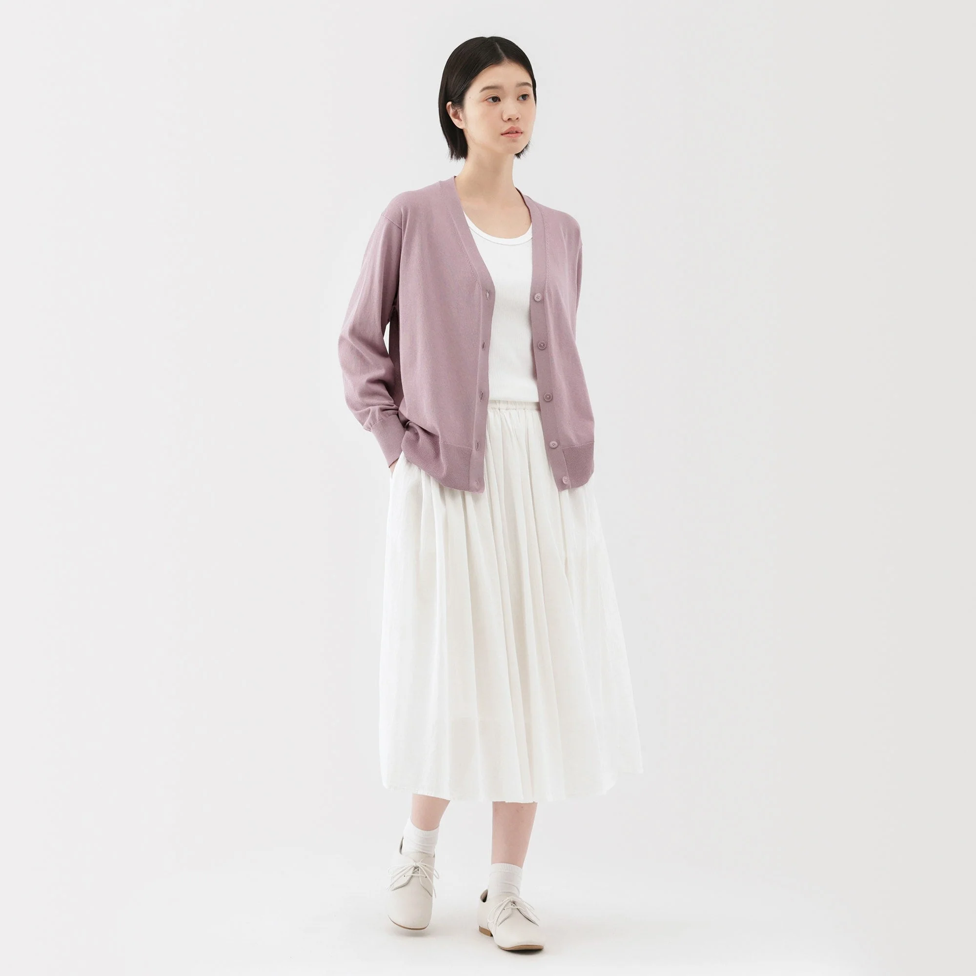 Women's Light Knit V-Neck Cardigan - Image 36