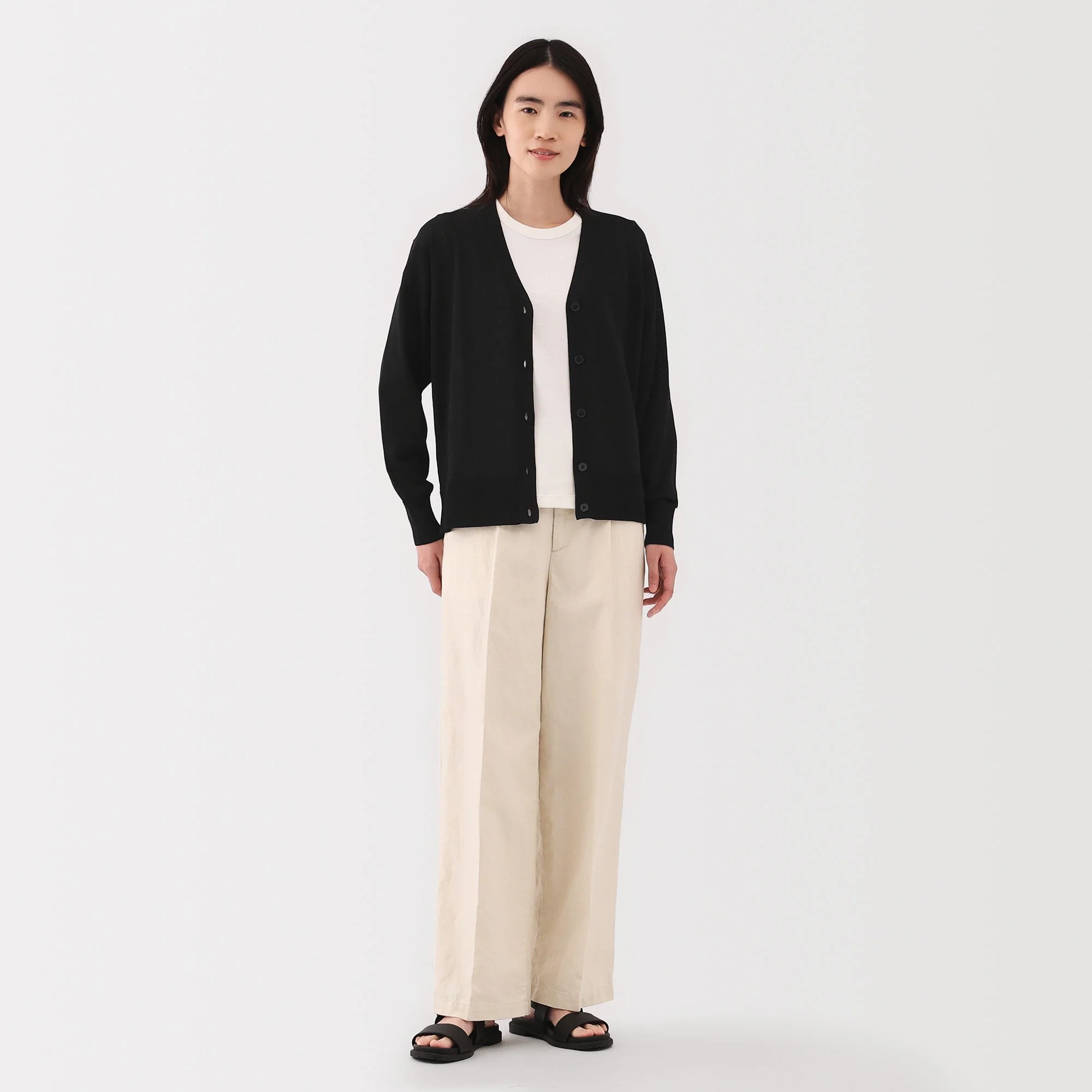 Women's Light Knit V-Neck Cardigan - Image 4