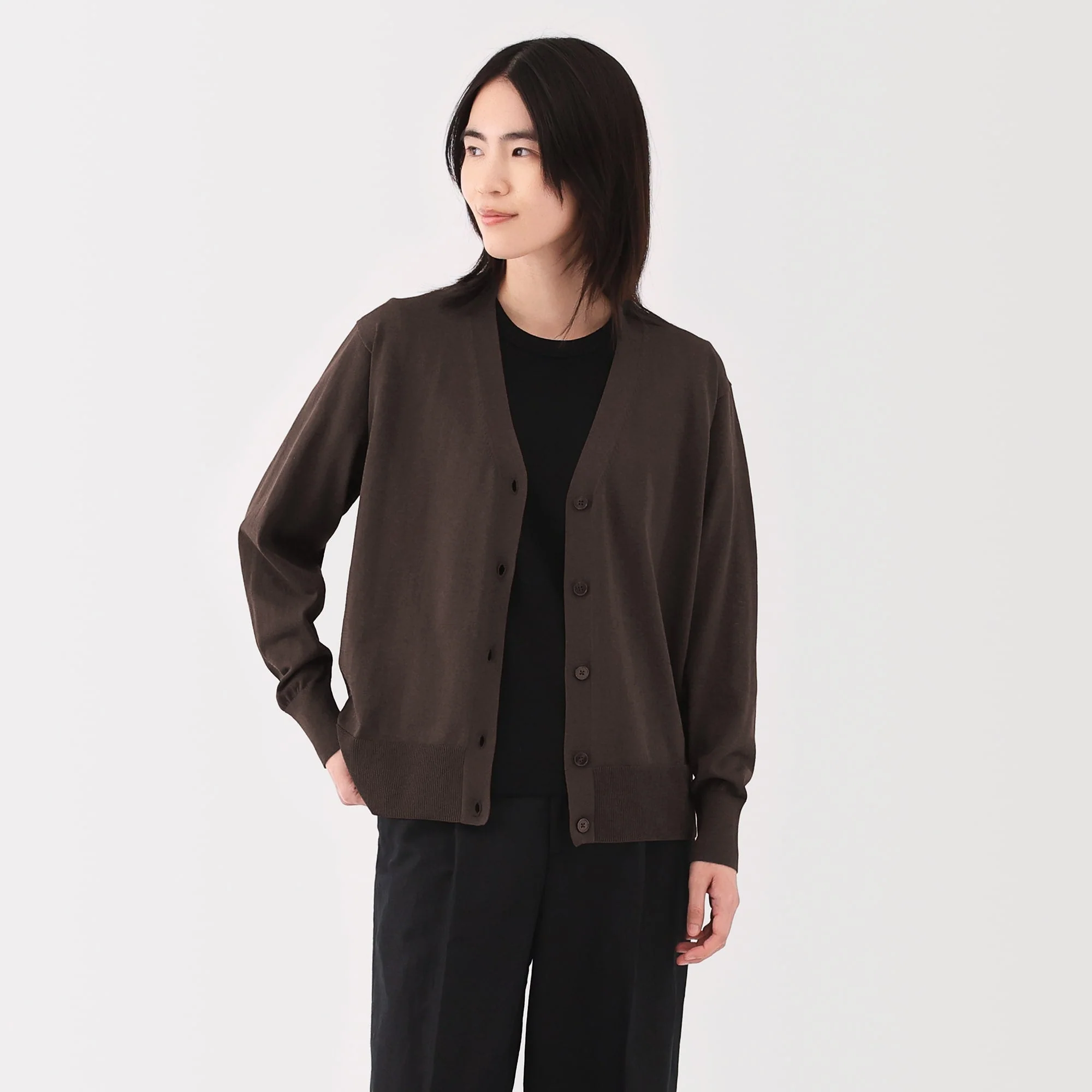 Women's Light Knit V-Neck Cardigan - Image 51