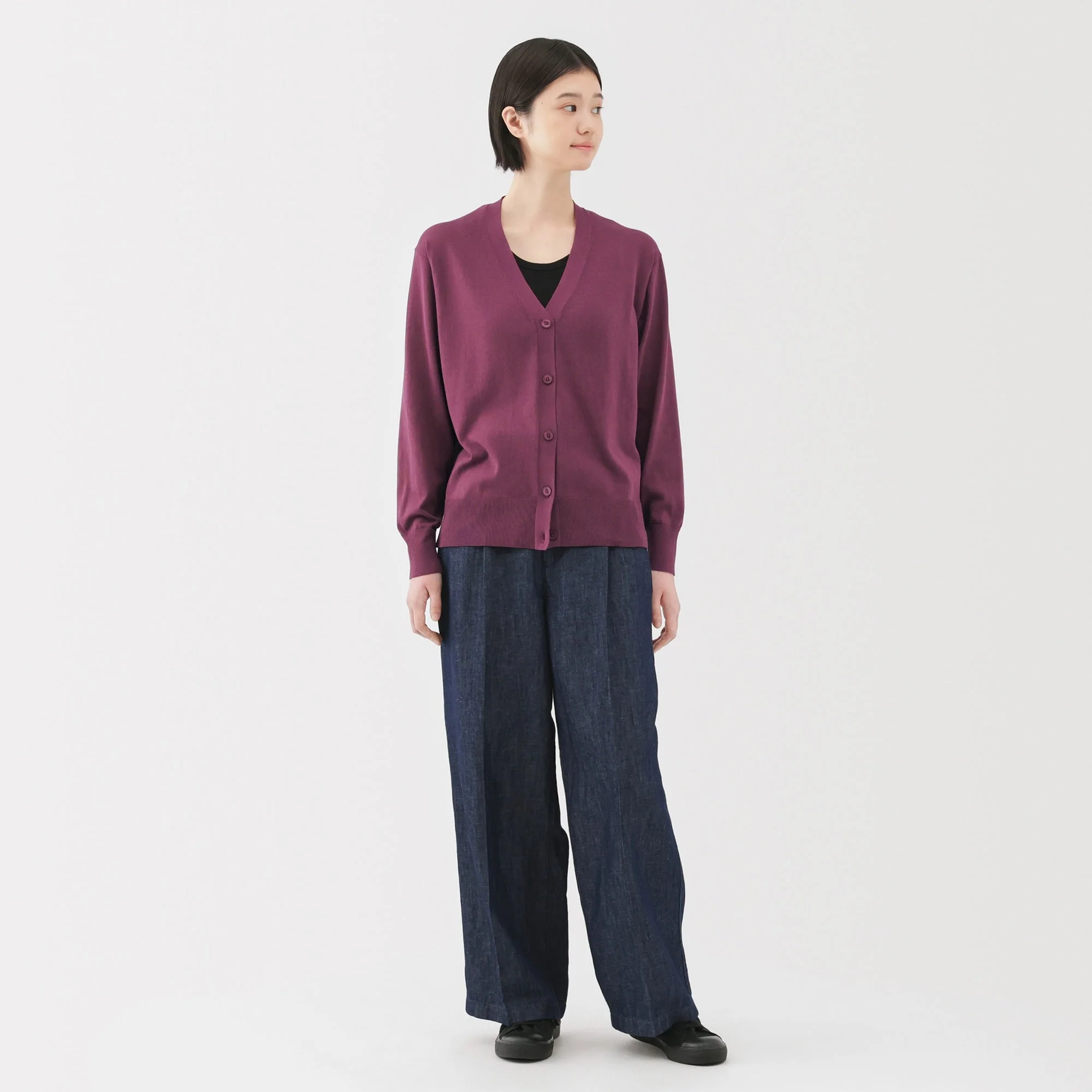 Women's Light Knit V-Neck Cardigan - Image 60
