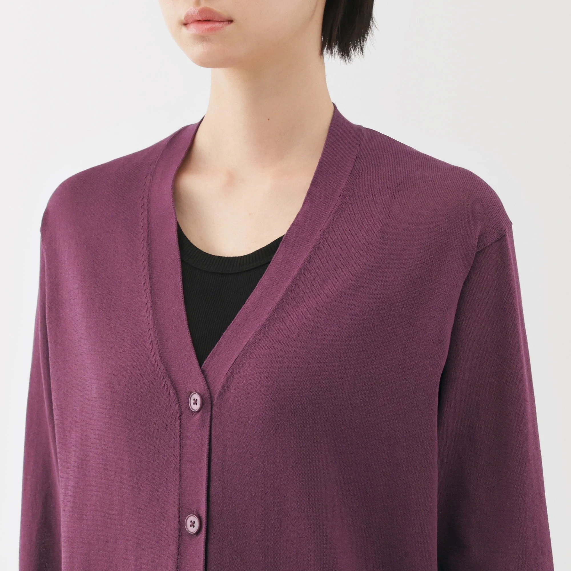 Women's Light Knit V-Neck Cardigan - Image 63