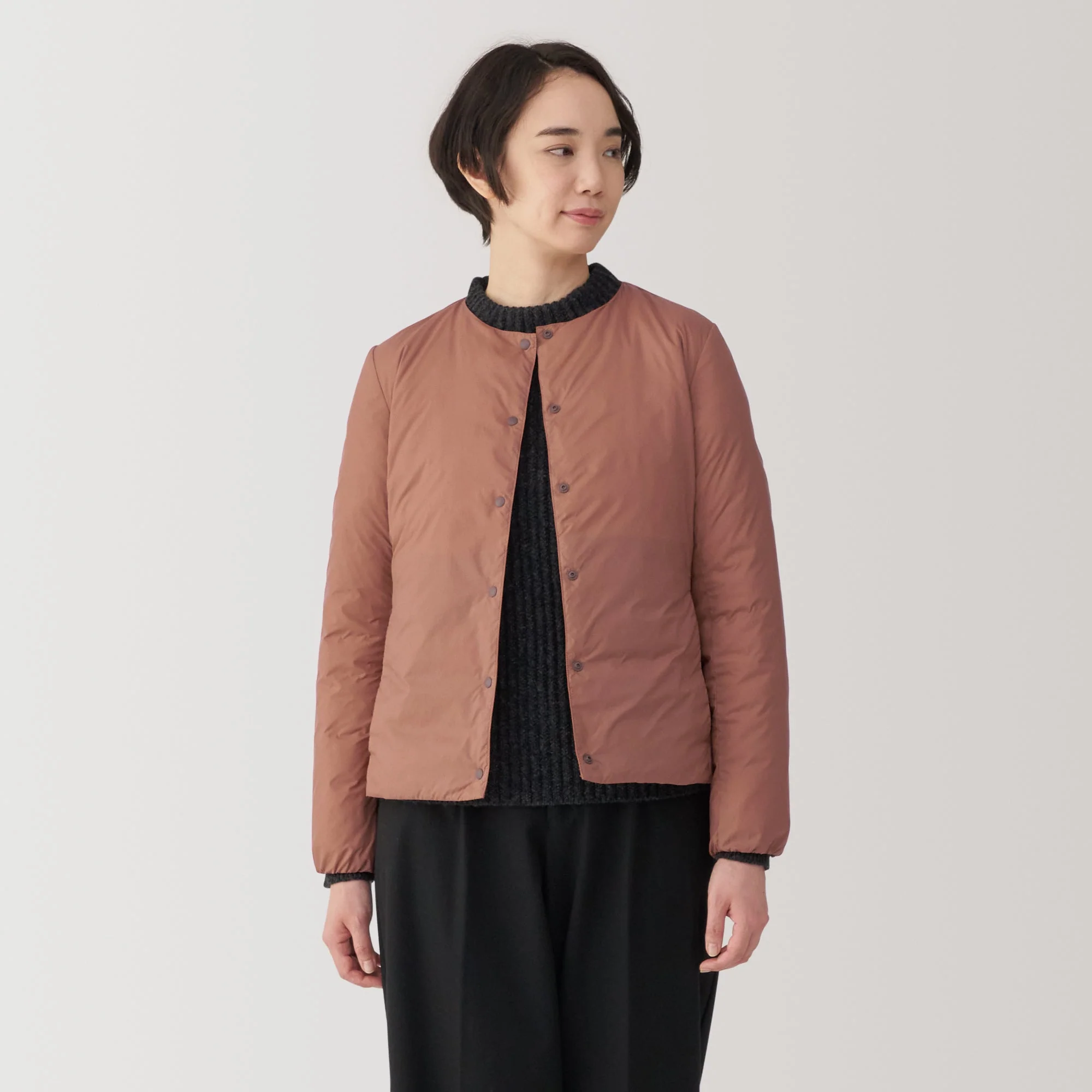 Women's Lightweight Down Collarless Jacket - Image 25