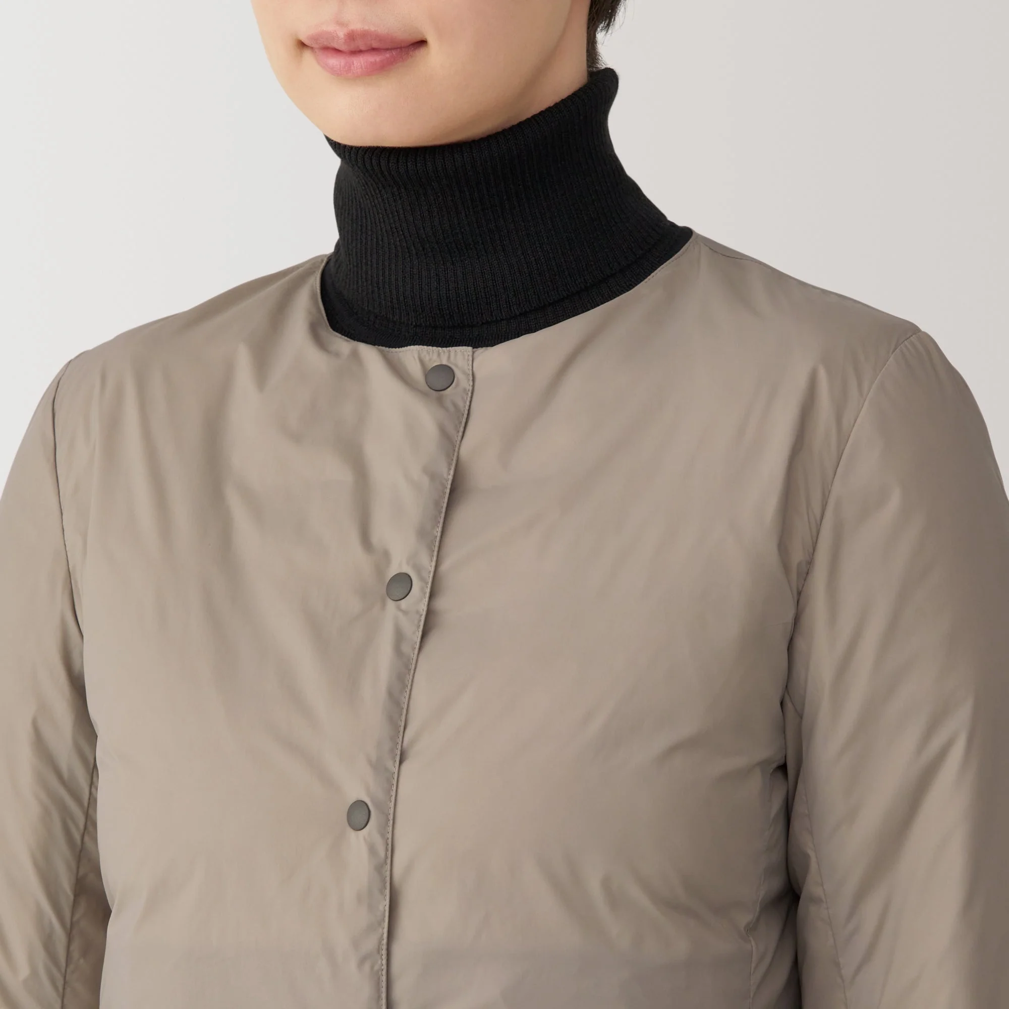 Women's Lightweight Down Collarless Jacket - Image 7