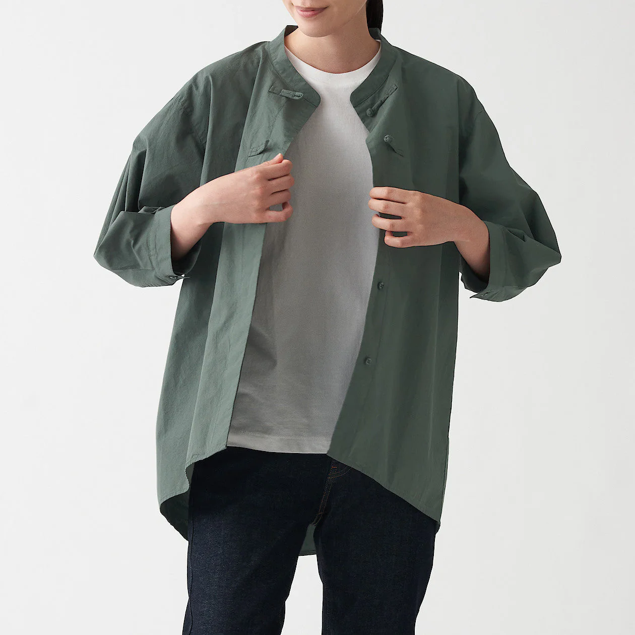 Women's Poplin 3/4 Sleeve Mid Length Shirt - Image 3
