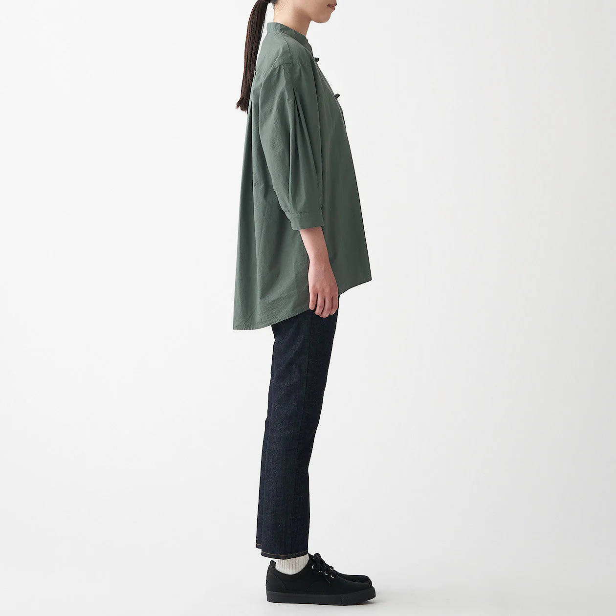 Women's Poplin 3/4 Sleeve Mid Length Shirt - Image 4