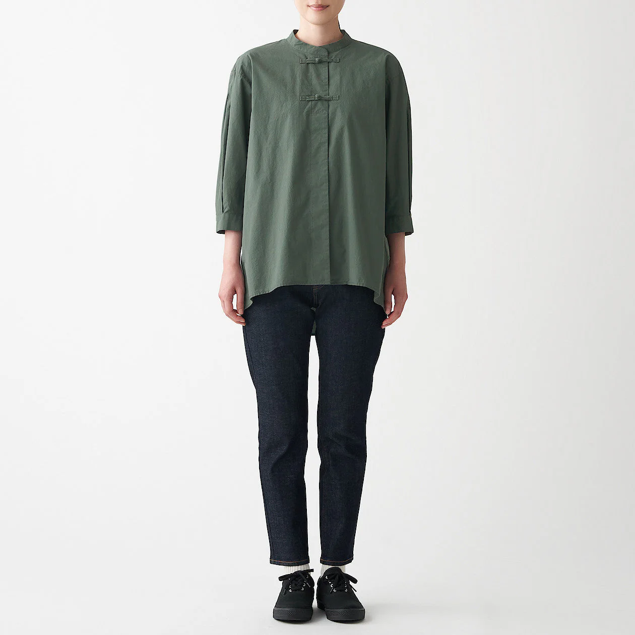Women's Poplin 3/4 Sleeve Mid Length Shirt - Image 6