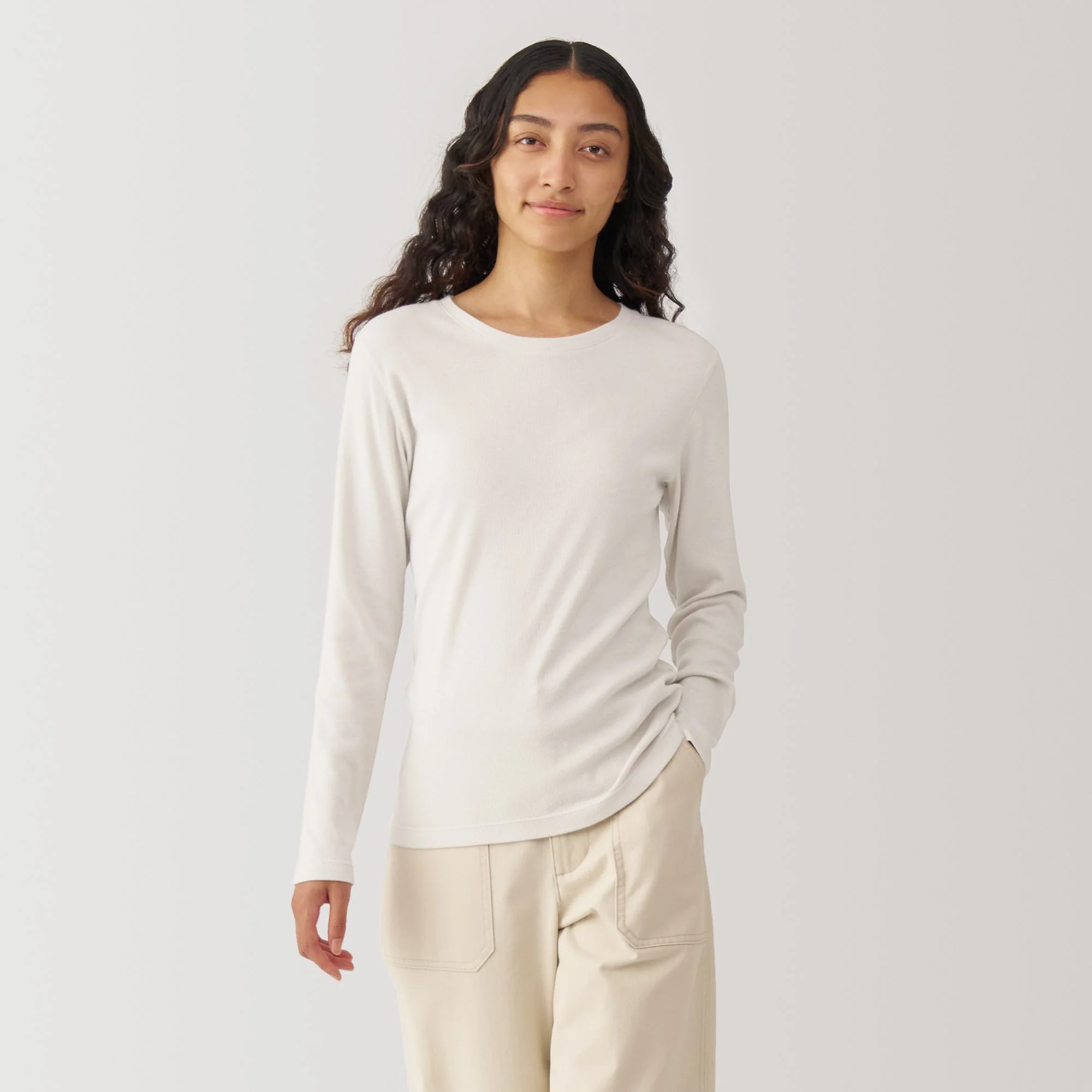Women's Soy Fiber Blend Ribbed Crewneck T-Shirt - Image 16