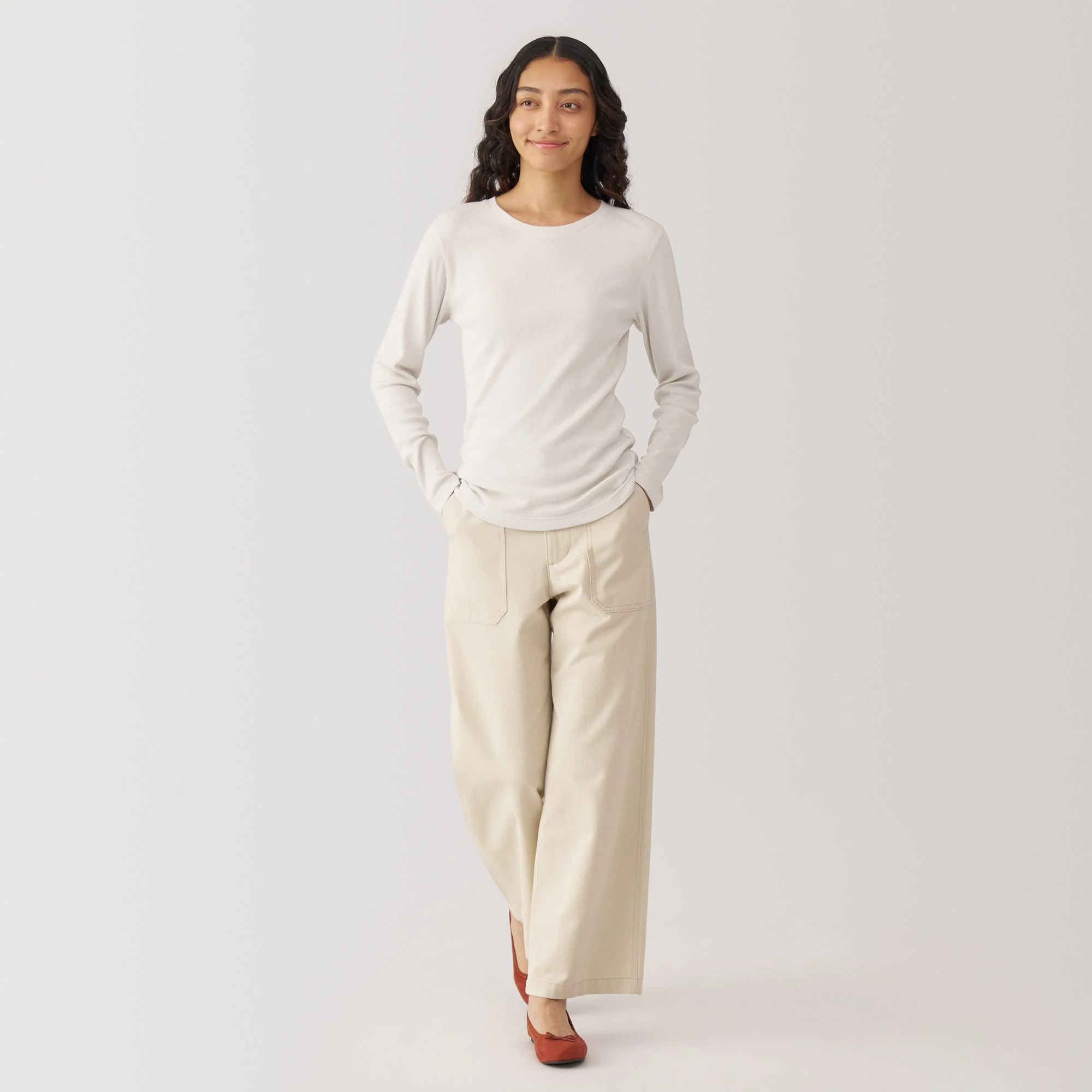 Women's Soy Fiber Blend Ribbed Crewneck T-Shirt - Image 17