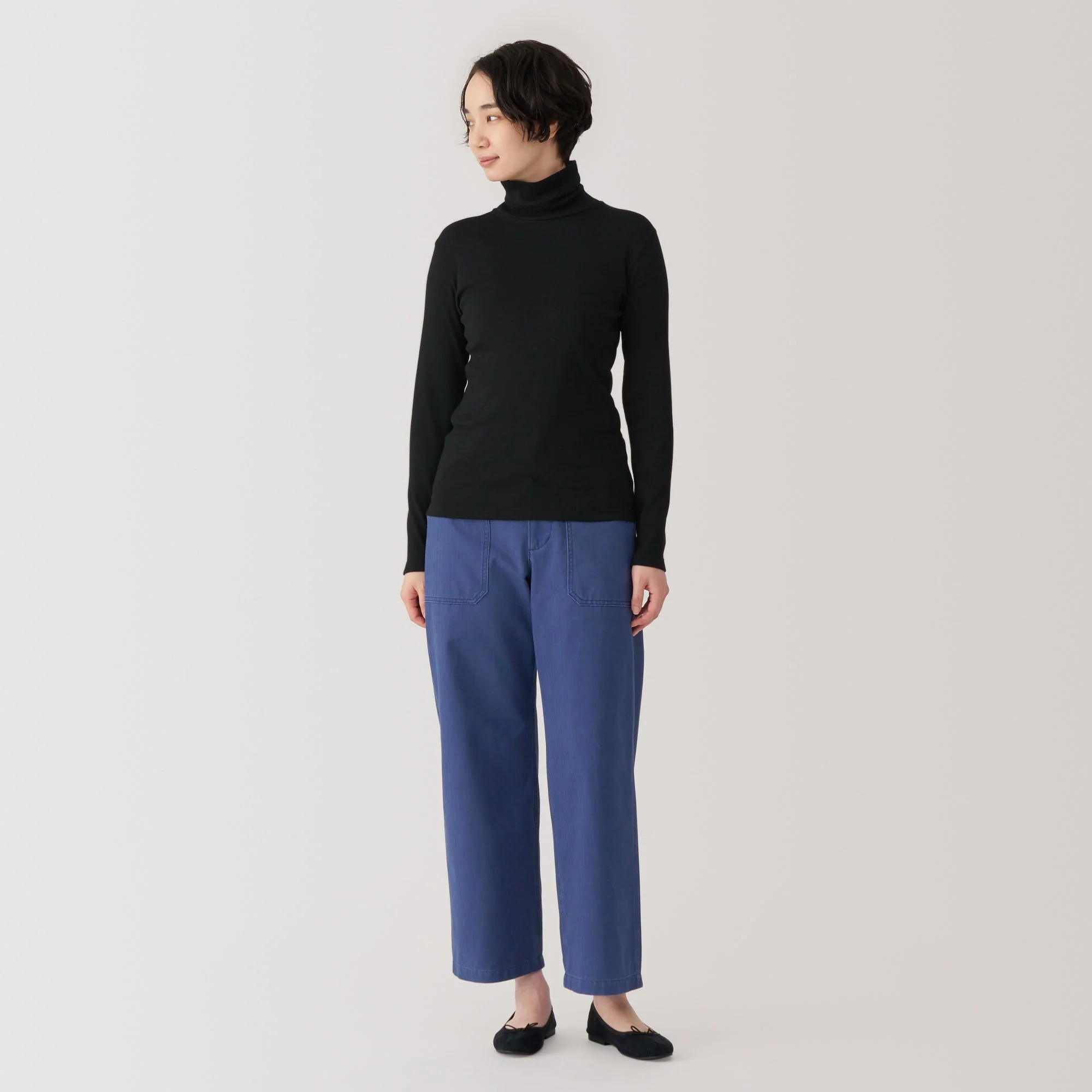 Women's Soy Fibre Blend Ribbed Turtleneck Long Sleeve T-Shirt - Image 20