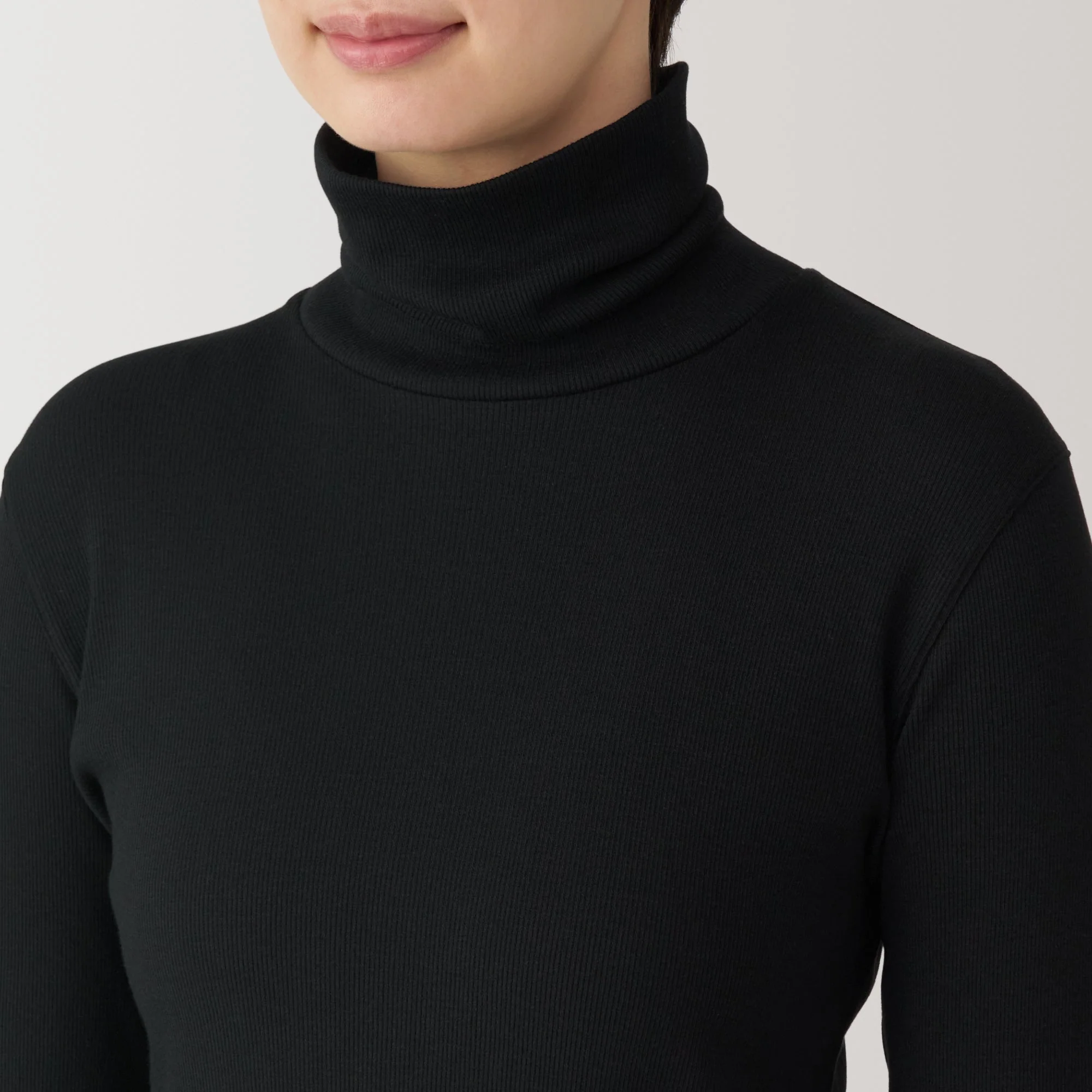 Women's Soy Fibre Blend Ribbed Turtleneck Long Sleeve T-Shirt - Image 23