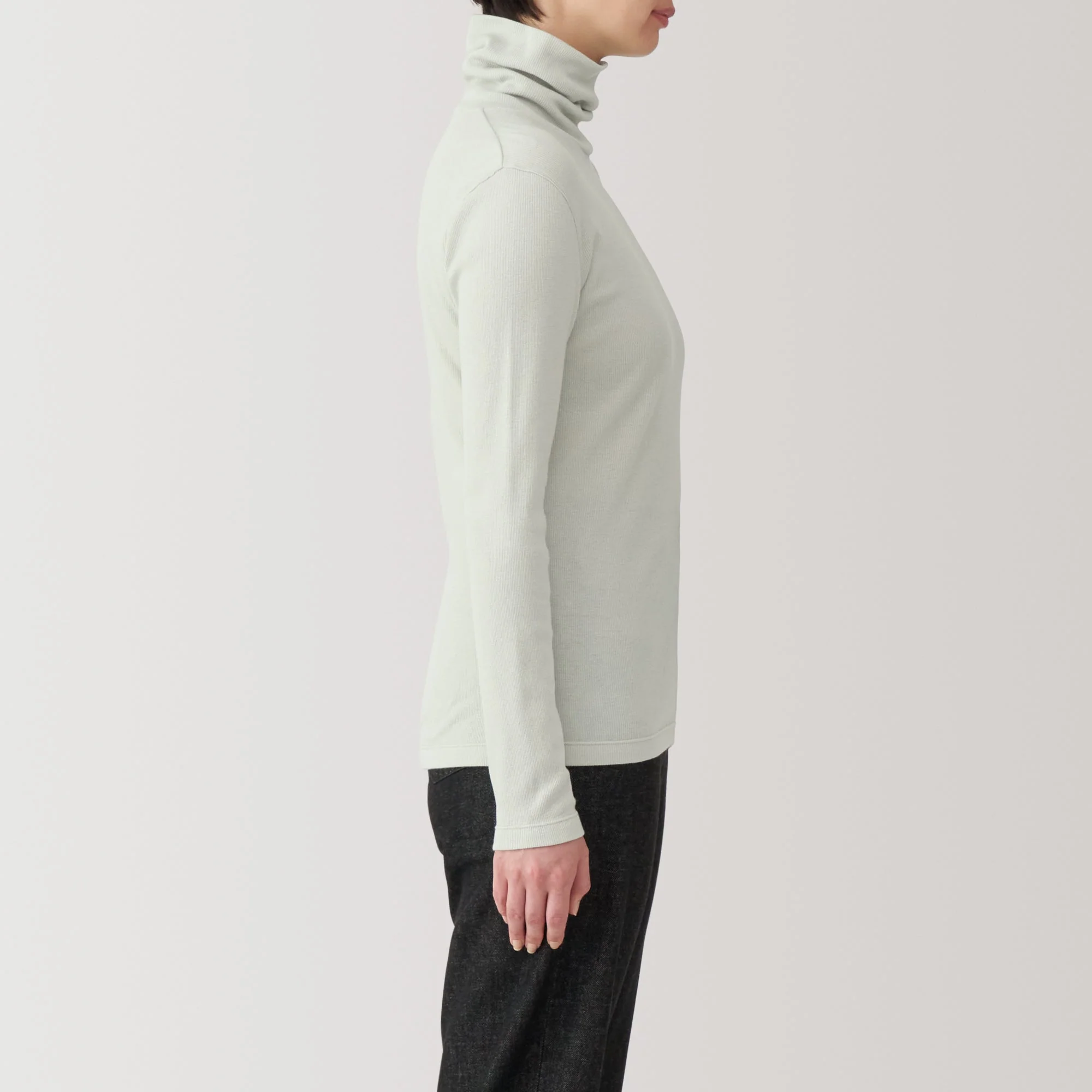 Women's Soy Fibre Blend Ribbed Turtleneck Long Sleeve T-Shirt - Image 29