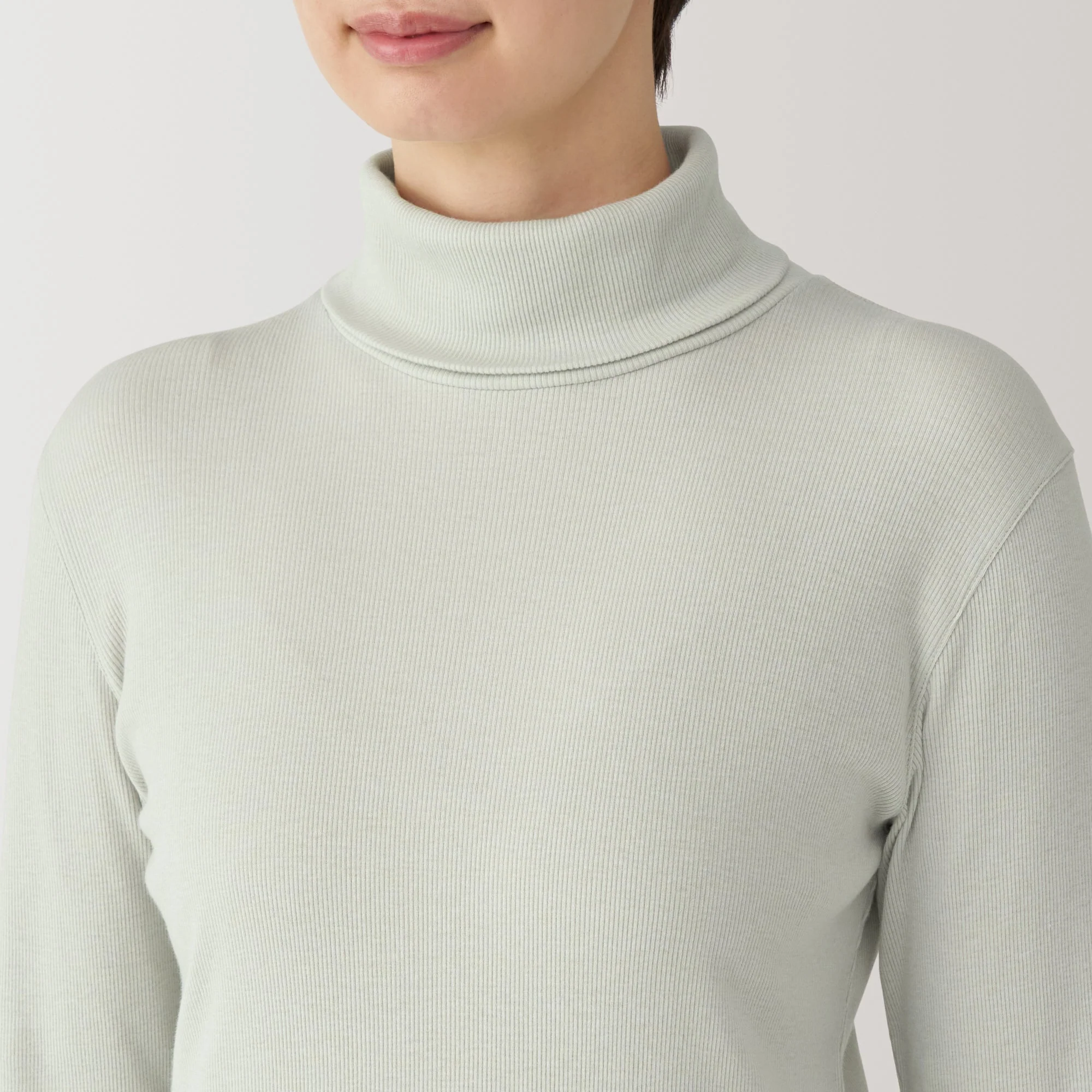 Women's Soy Fibre Blend Ribbed Turtleneck Long Sleeve T-Shirt - Image 32