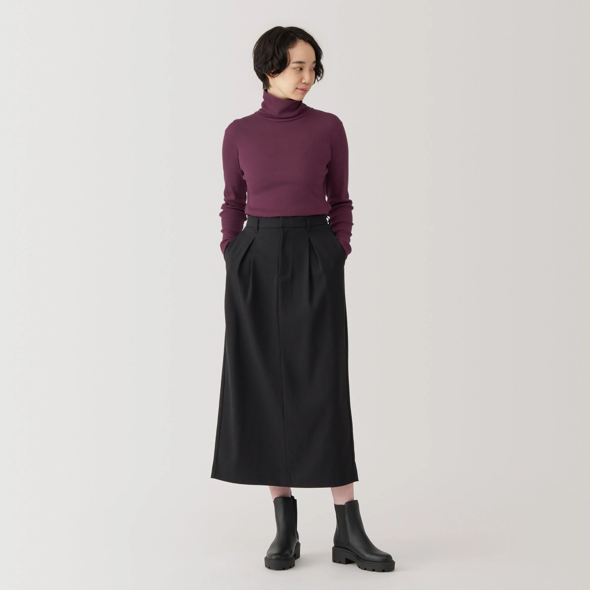Women's Soy Fibre Blend Ribbed Turtleneck Long Sleeve T-Shirt - Image 4