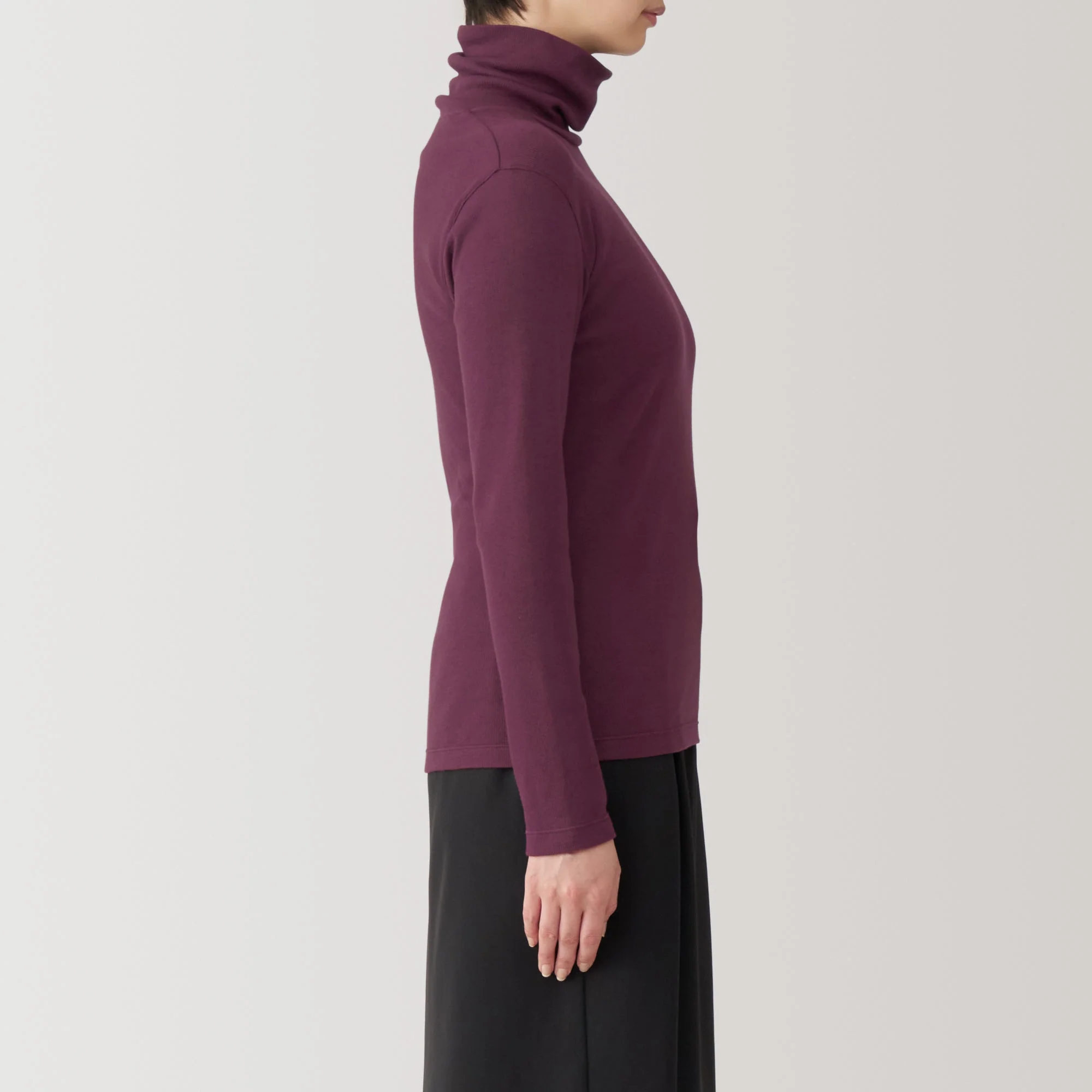 Women's Soy Fibre Blend Ribbed Turtleneck Long Sleeve T-Shirt - Image 5