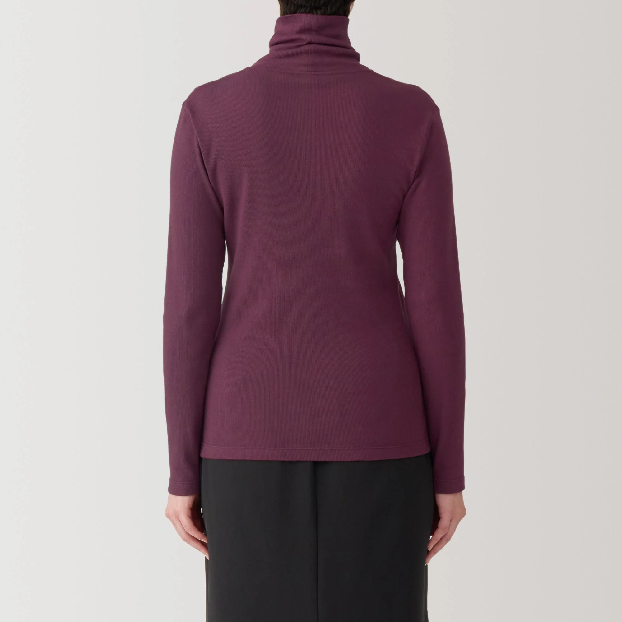 Women's Soy Fibre Blend Ribbed Turtleneck Long Sleeve T-Shirt - Image 6