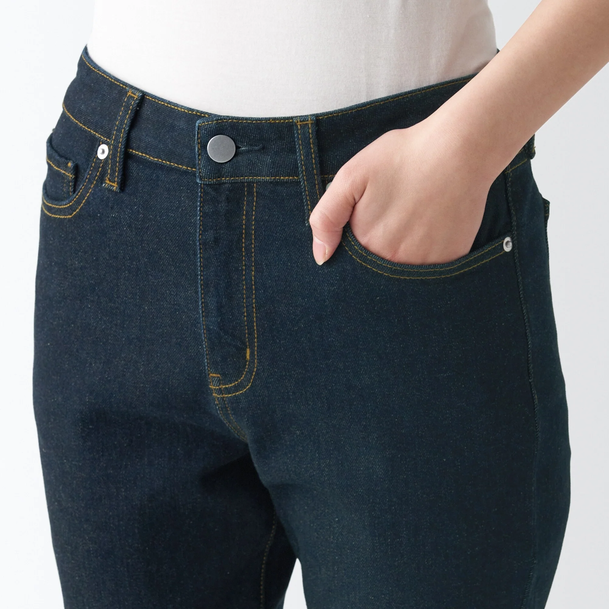 Women's Stretch Denim Slim Pants Dark Navy (L 30inch / 75cm) - Image 7