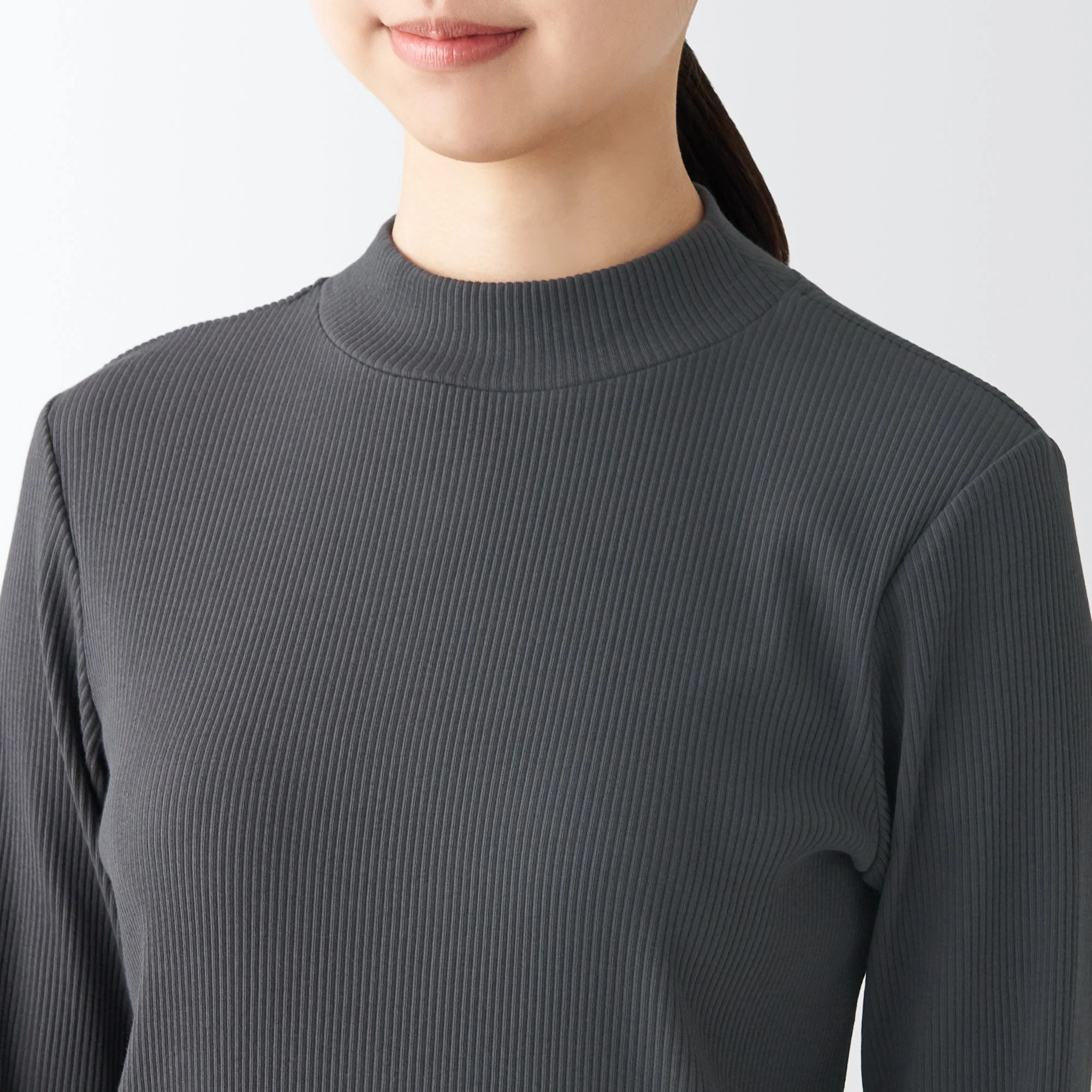 Women's Stretch Ribbed High Neck T-Shirt - Image 17